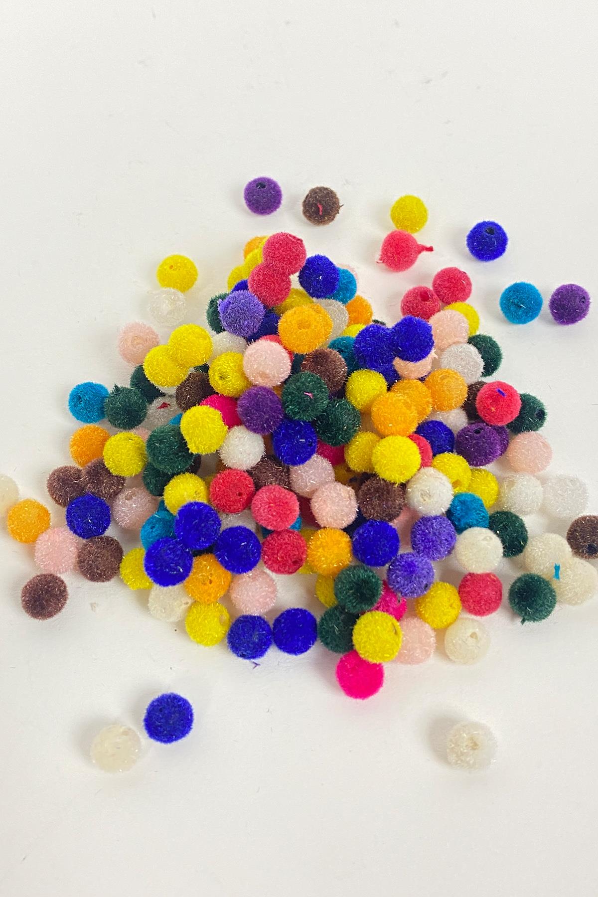 Colorful Round Velvet Beads 25 gr