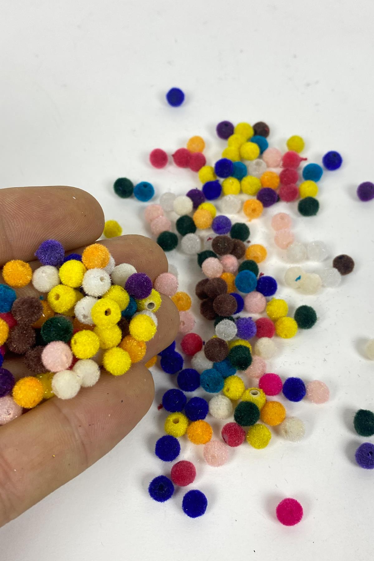 Colorful Round Velvet Beads 25 gr