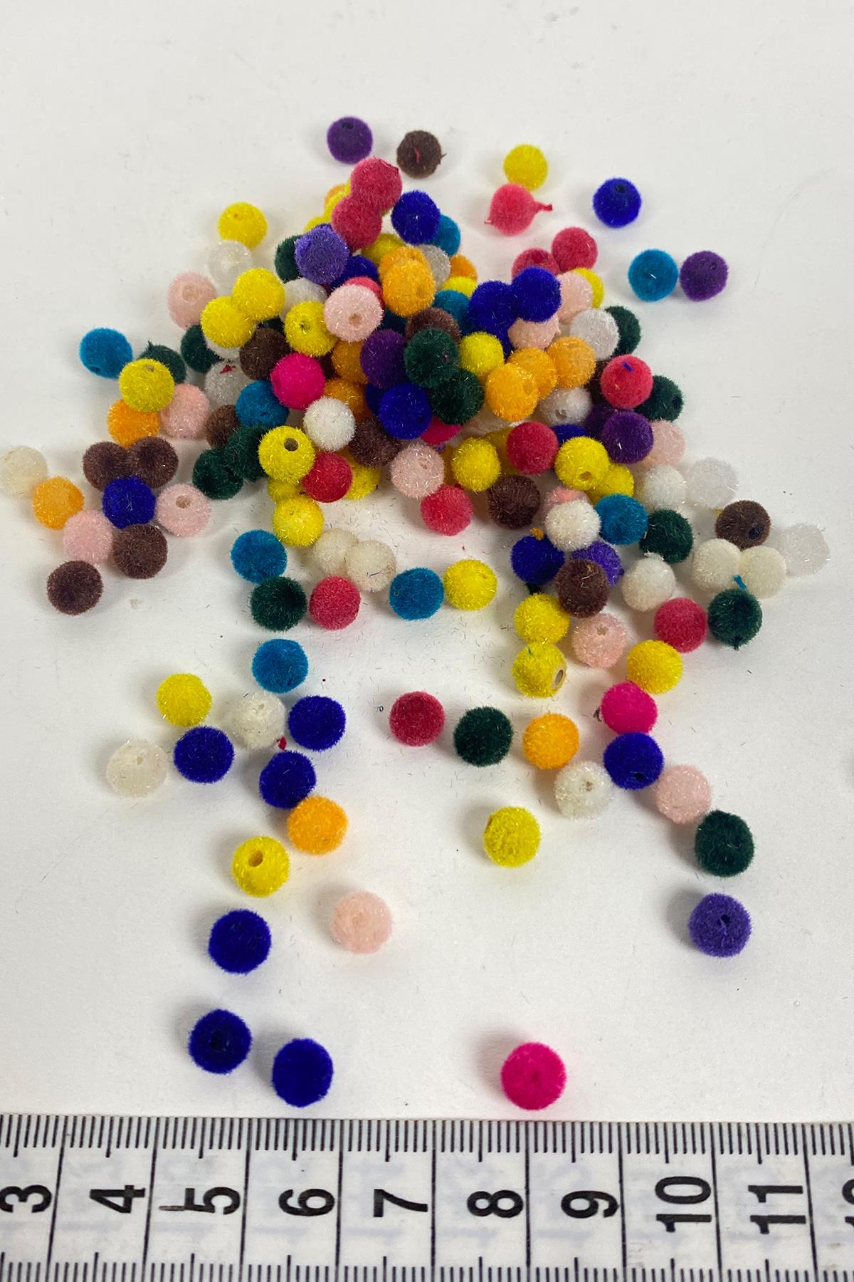Colorful Round Velvet Beads 25 gr