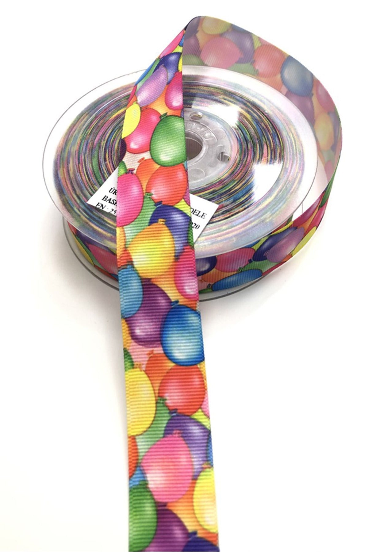  بالون ملون منقوش Grosgrain شريط 2.5 سم