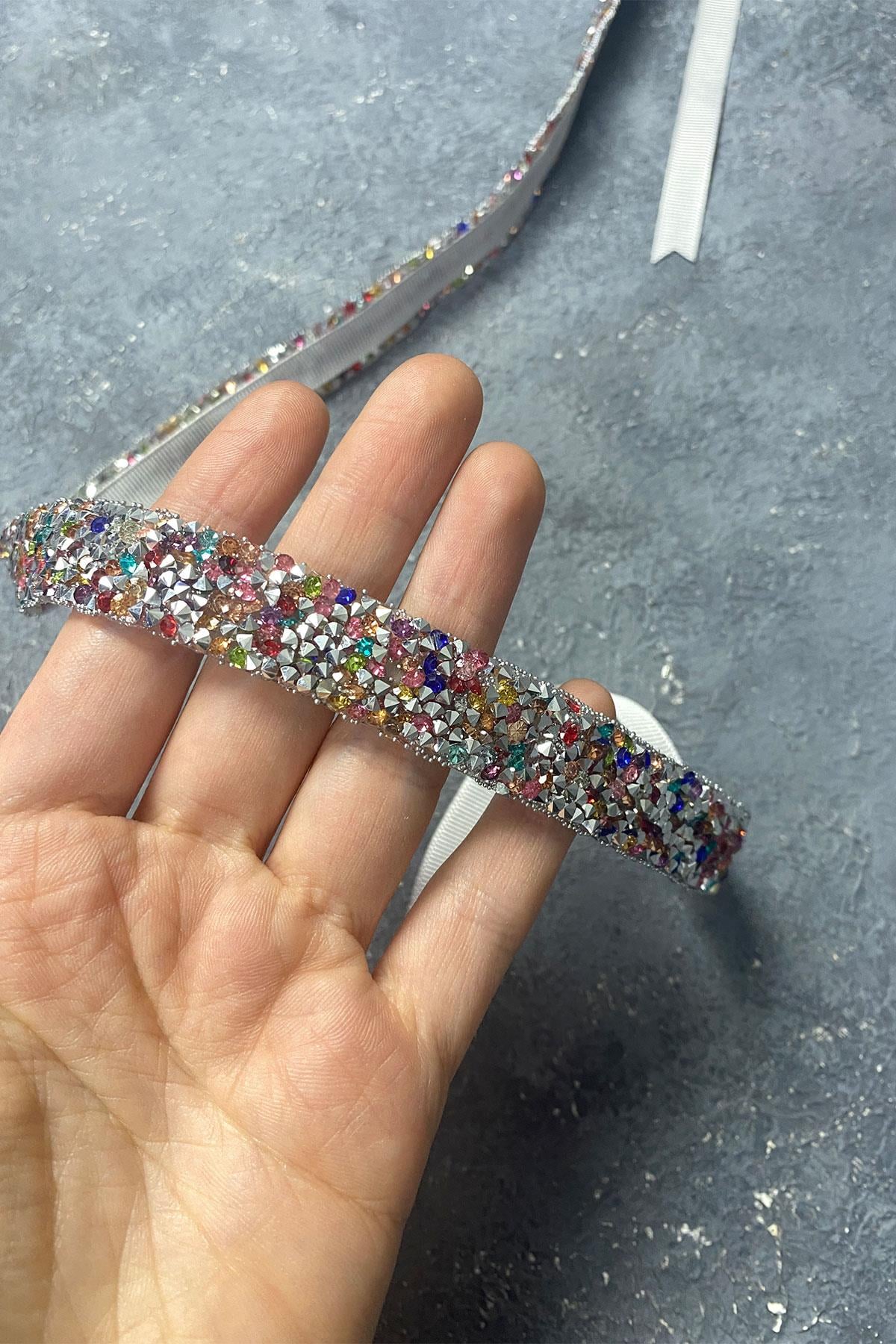 Colorful Bead Embroidered Dress Belt Waist Accessory