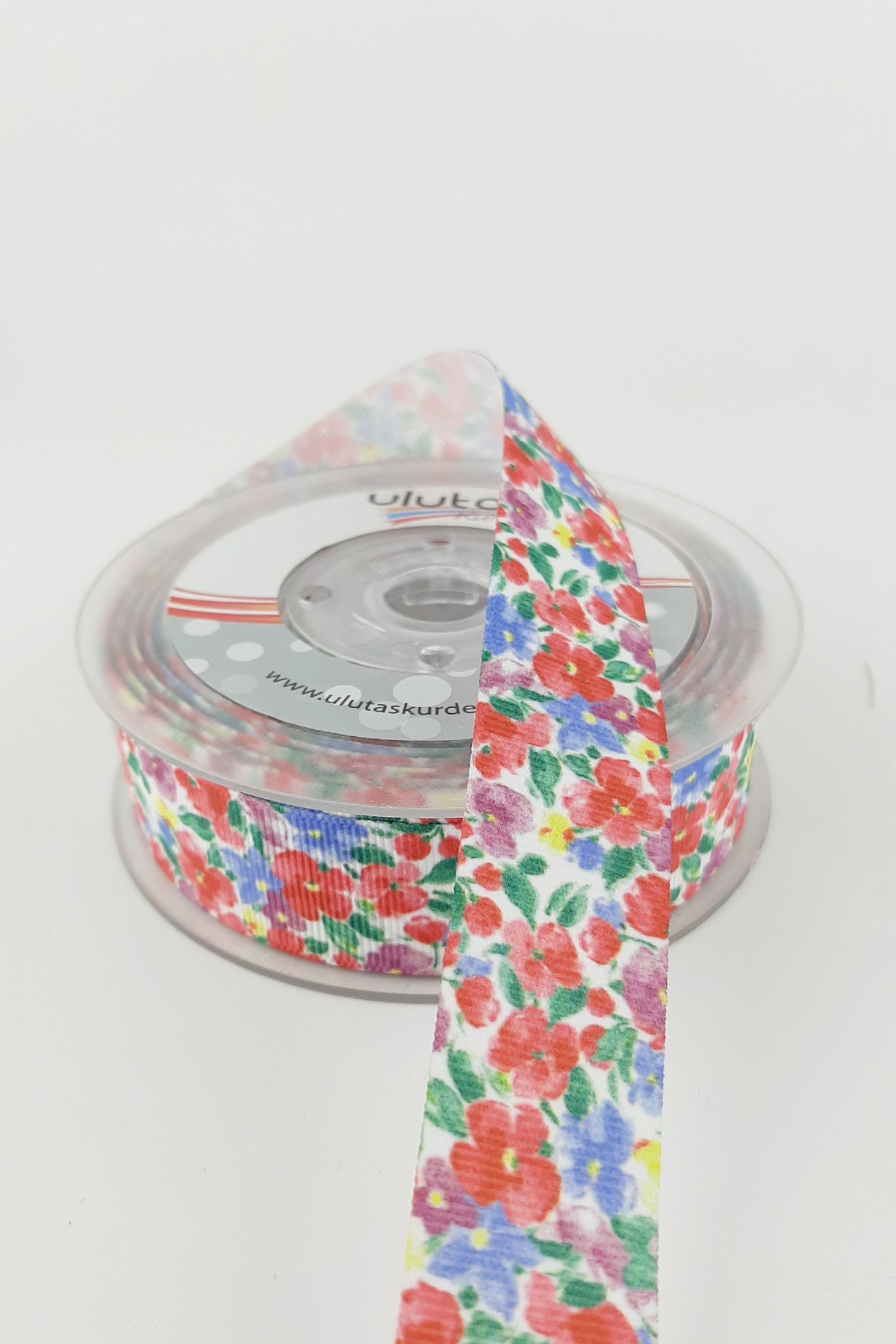 Colorful Floral Patterned Grosgrain Ribbon 2.50 cm 20 m
