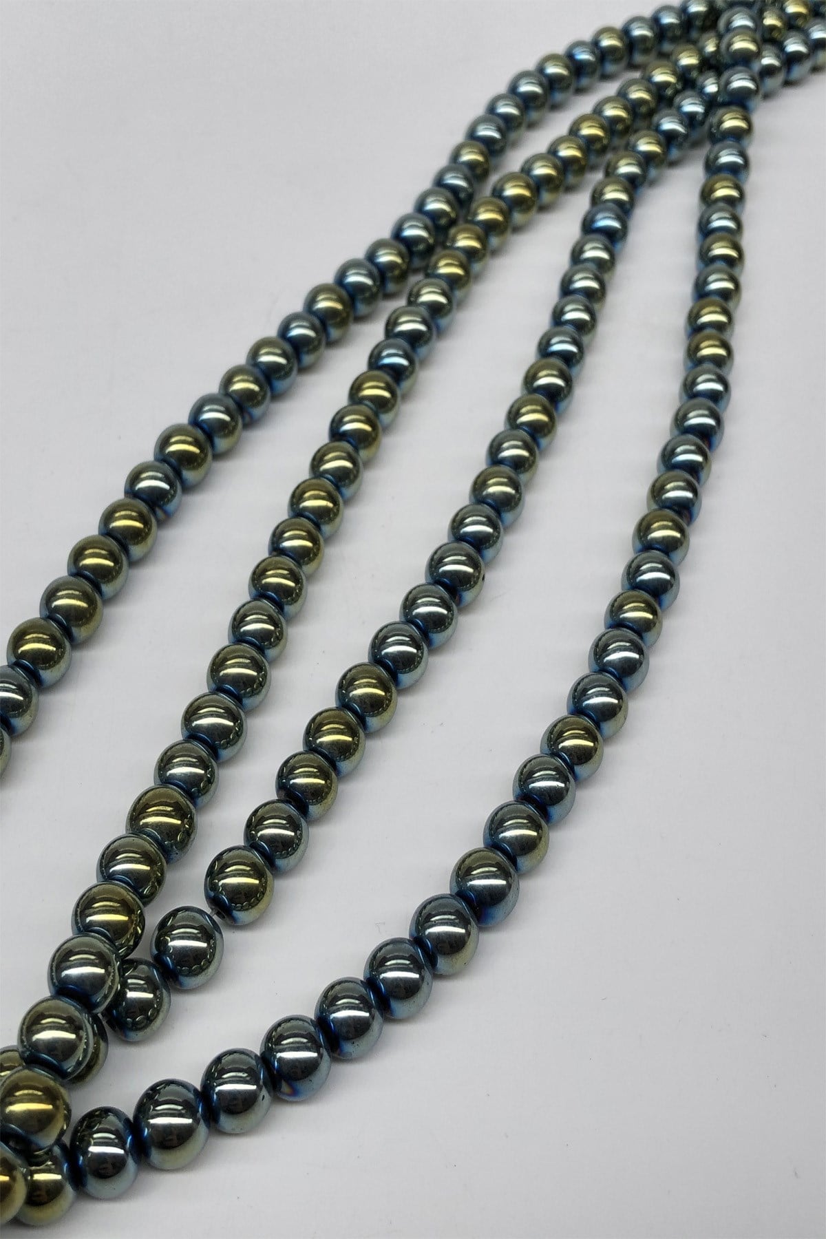 Colored Hematite Round Glass Beads 8 mm