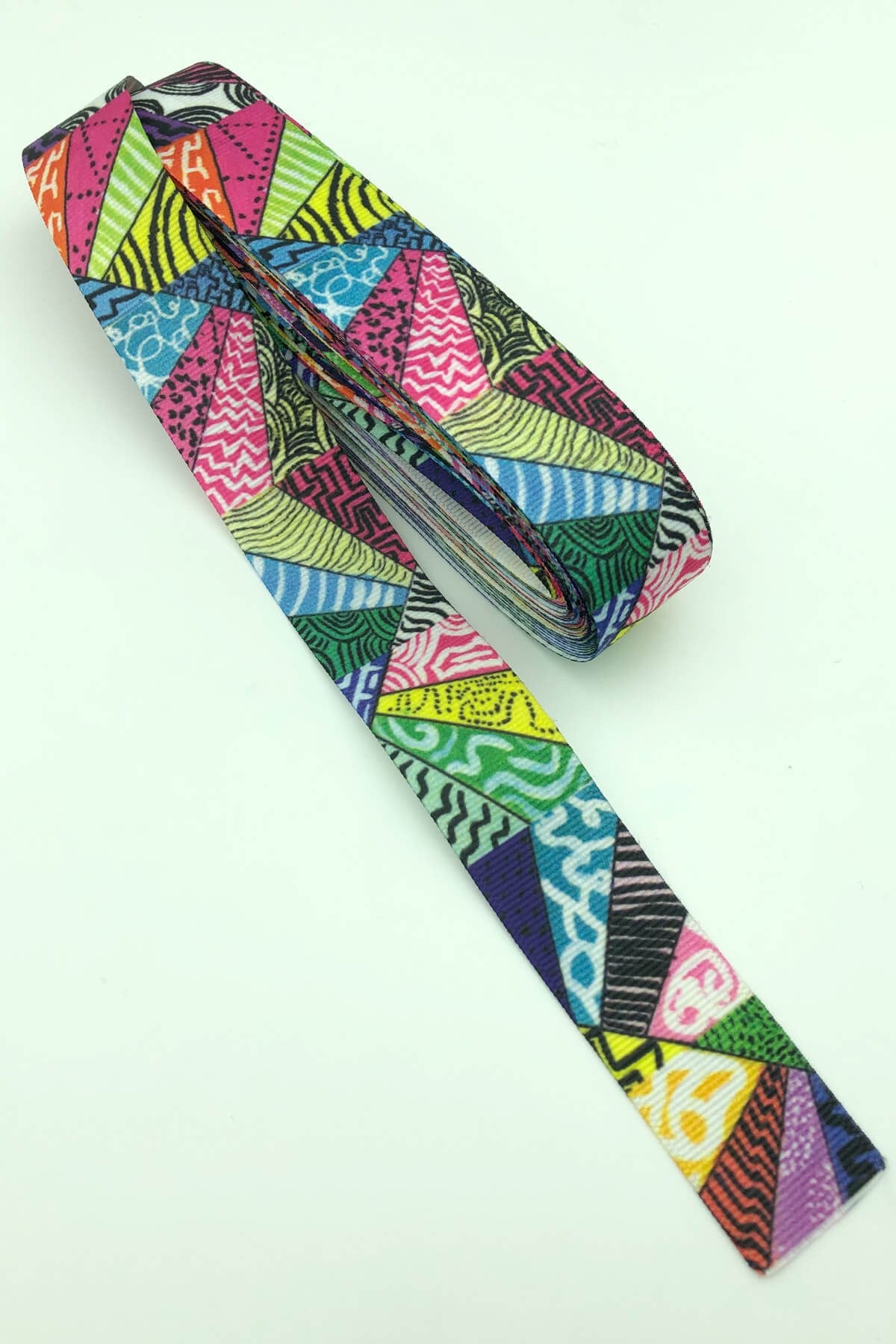 Colorful Motif Printed Grosgrain Ribbon 10 Mt