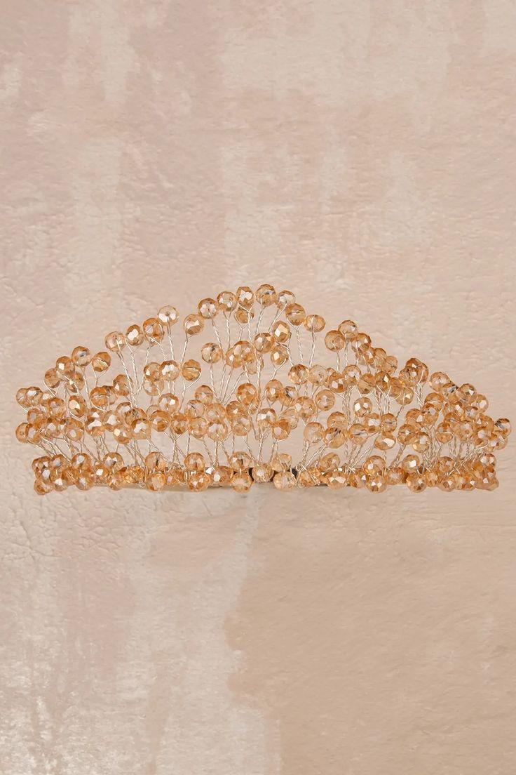 Rio Model Bridal Henna Tiara Princess Tiara Wedding Crystal Stone Tiara Honeycomb