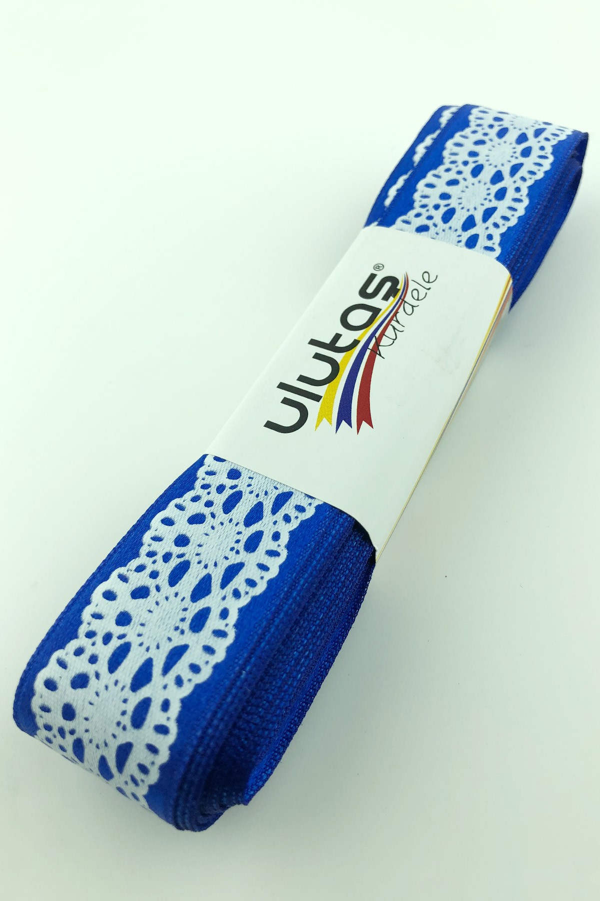 Sax Blue Patterned Satin Ribbon 2.5 cm