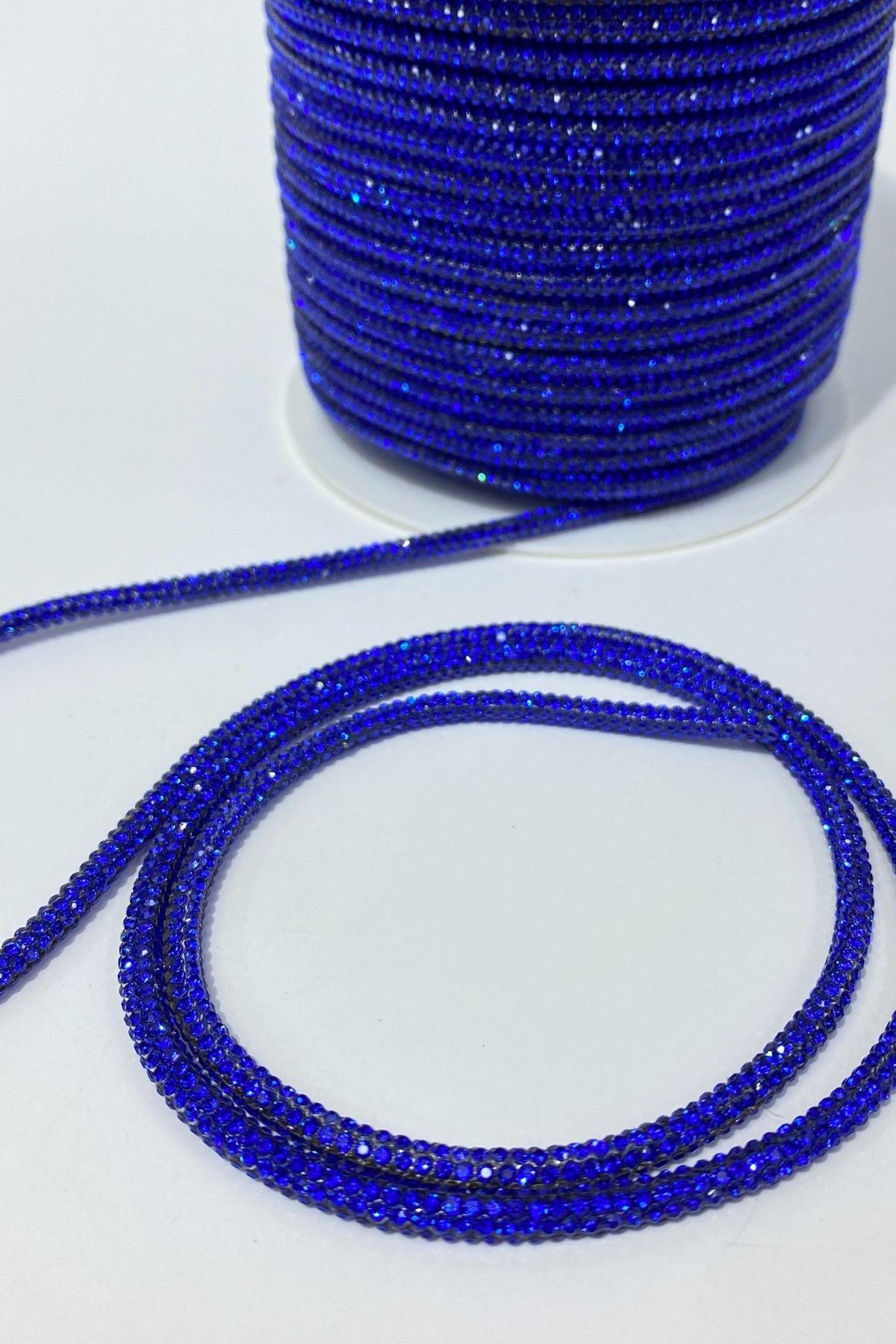 Saks Blue Full Dense Stone Tubular Strip Cord