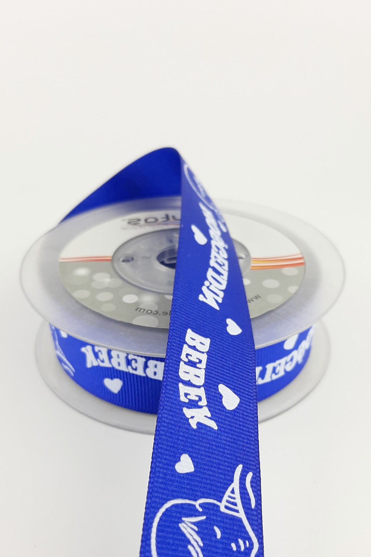 Sax Blue Welcome Baby Printed Grosgrain Ribbon 2,50 cm 20 mt