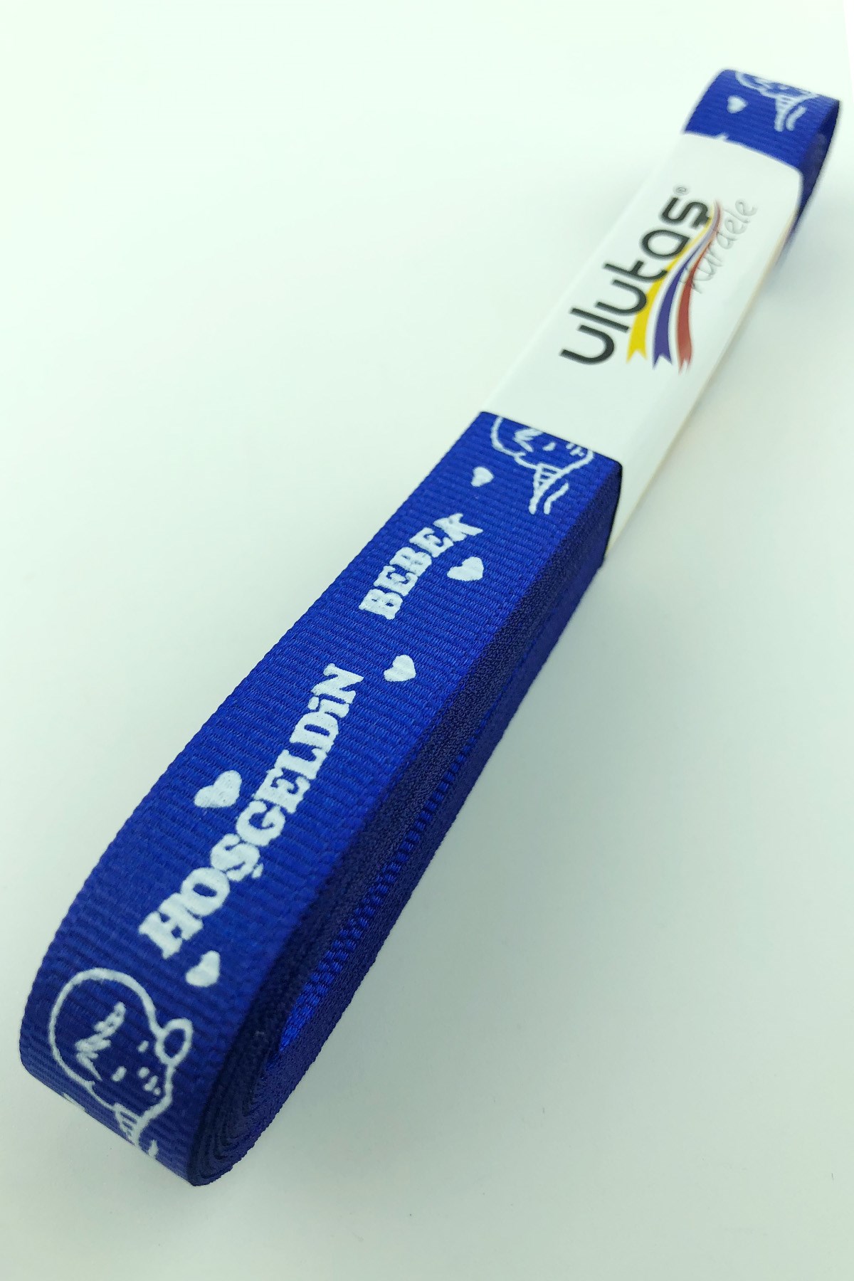 Sax Blue Welcome Baby Printed Grosgrain Ribbon 1.5 cm