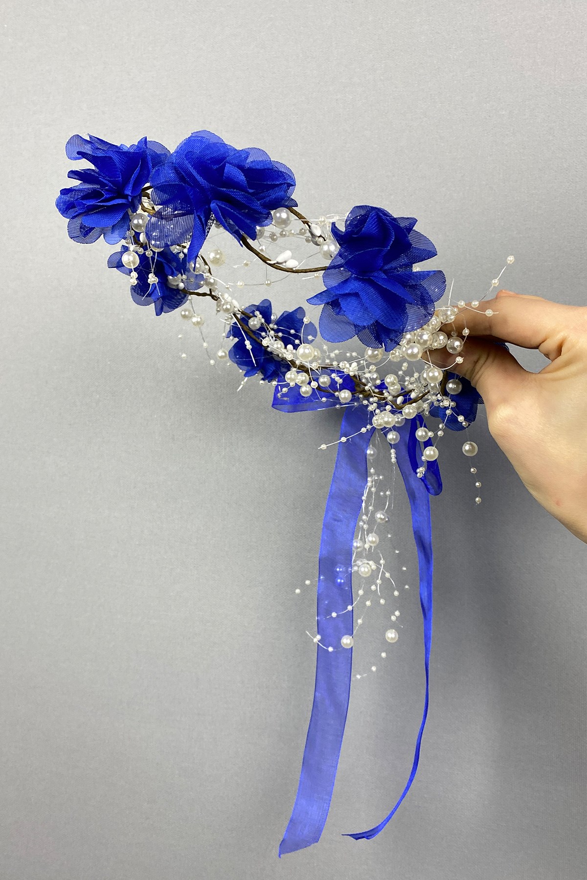 Sax Blue Laser Flower Special Design Bridesmaid Crown