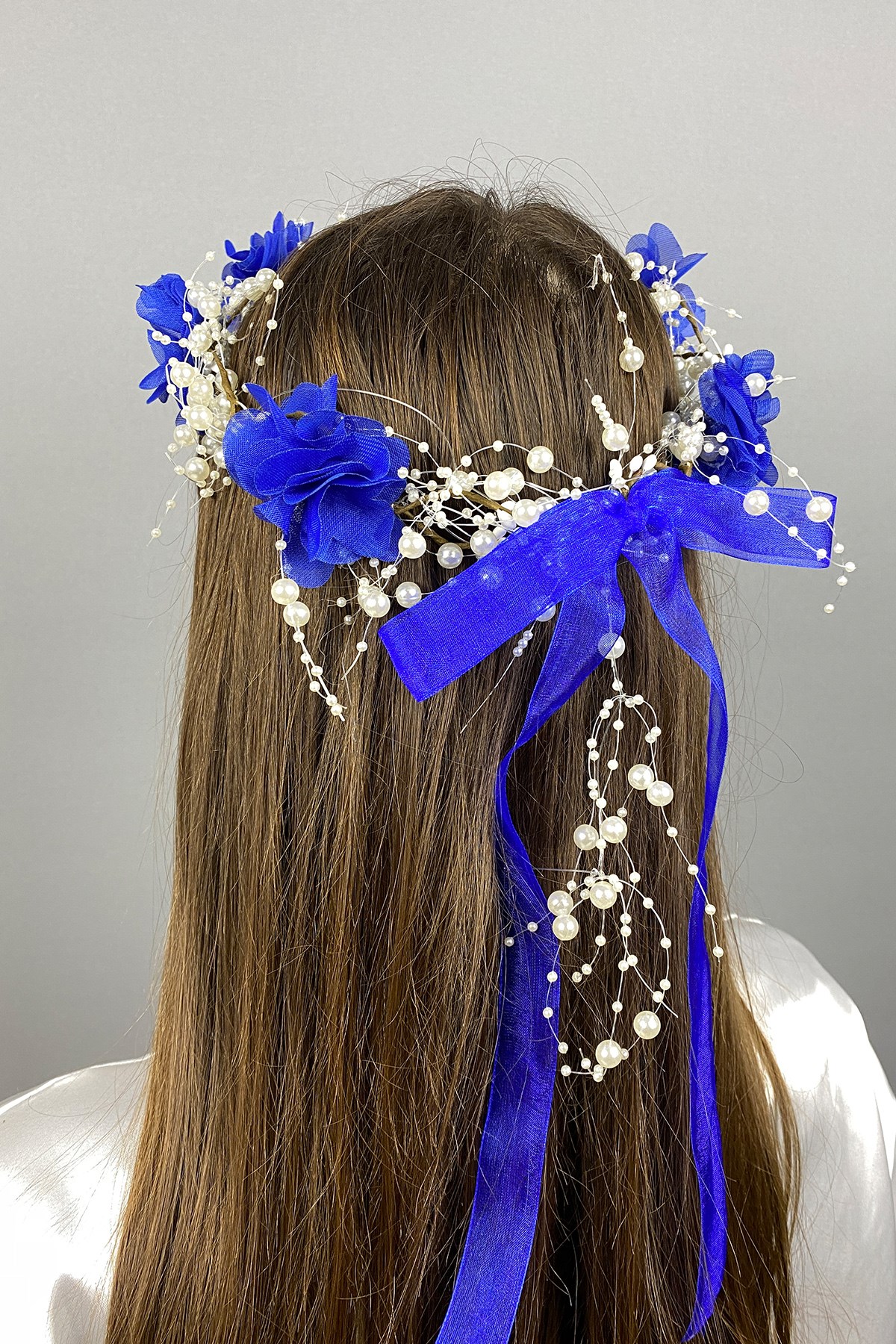 Sax Blue Laser Flower Special Design Bridesmaid Crown