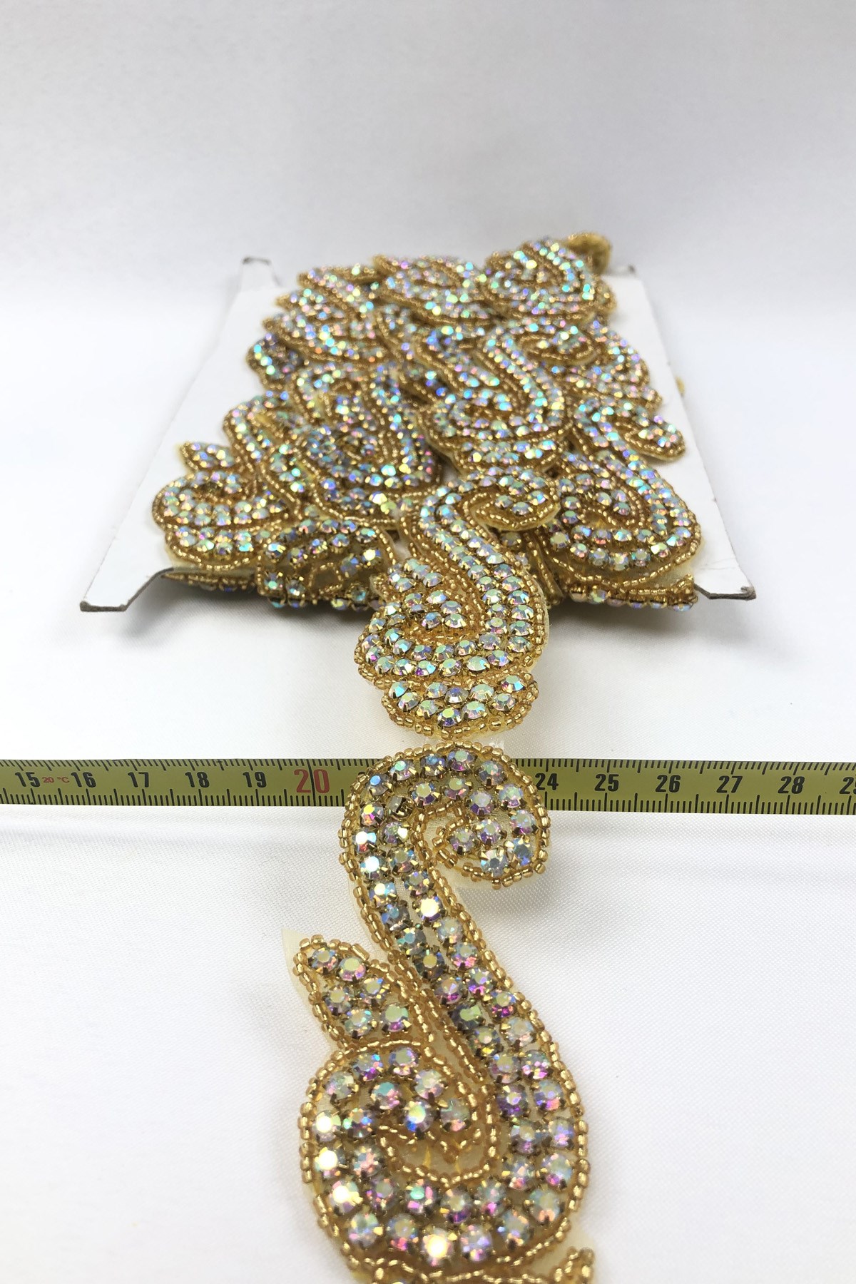 Paisley Patterned Colorful Iron-on Stony Ribbon