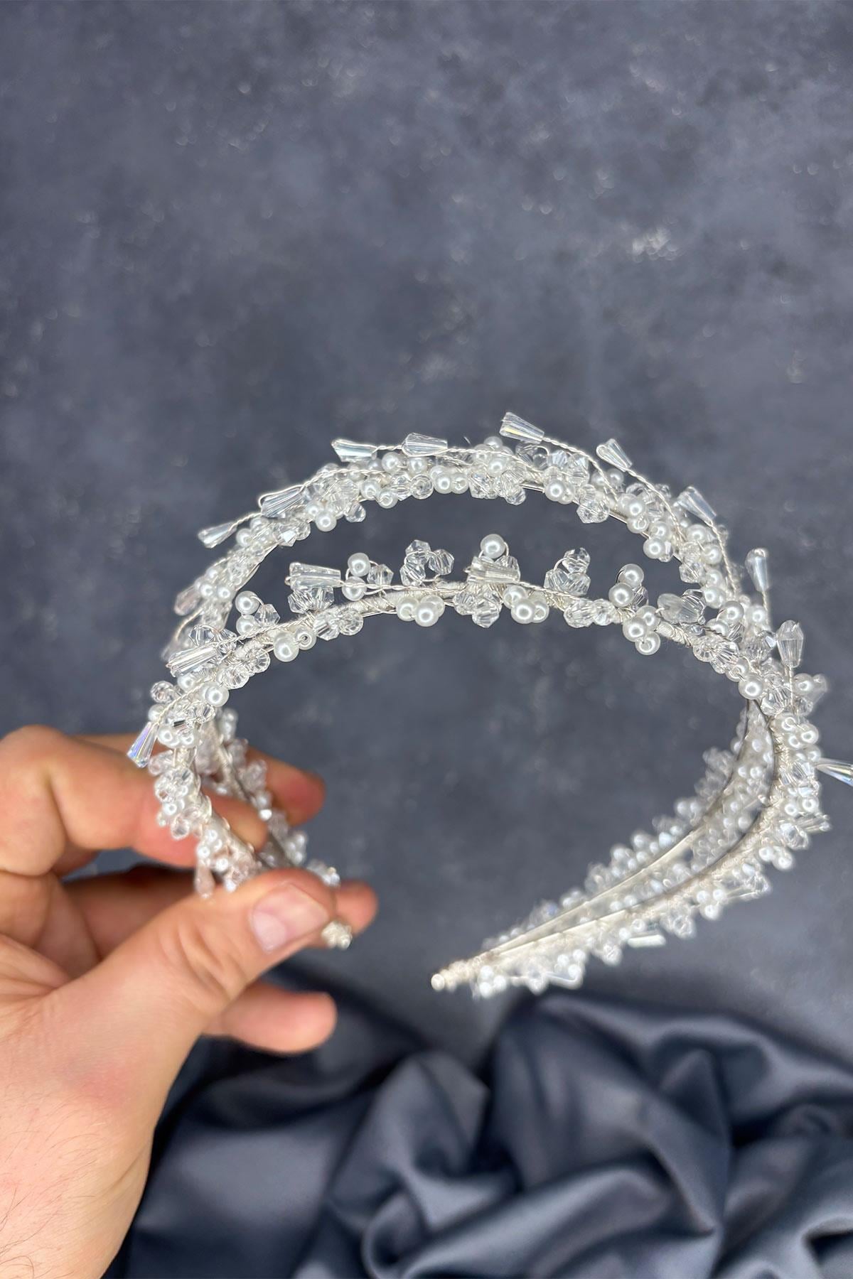 Saree Model Double Row Bridal Henna Crown Hair Accessory