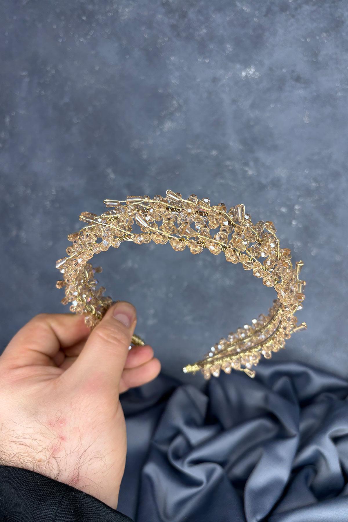 Saree Model Double Row Bridal Henna Crown Hair Accessory