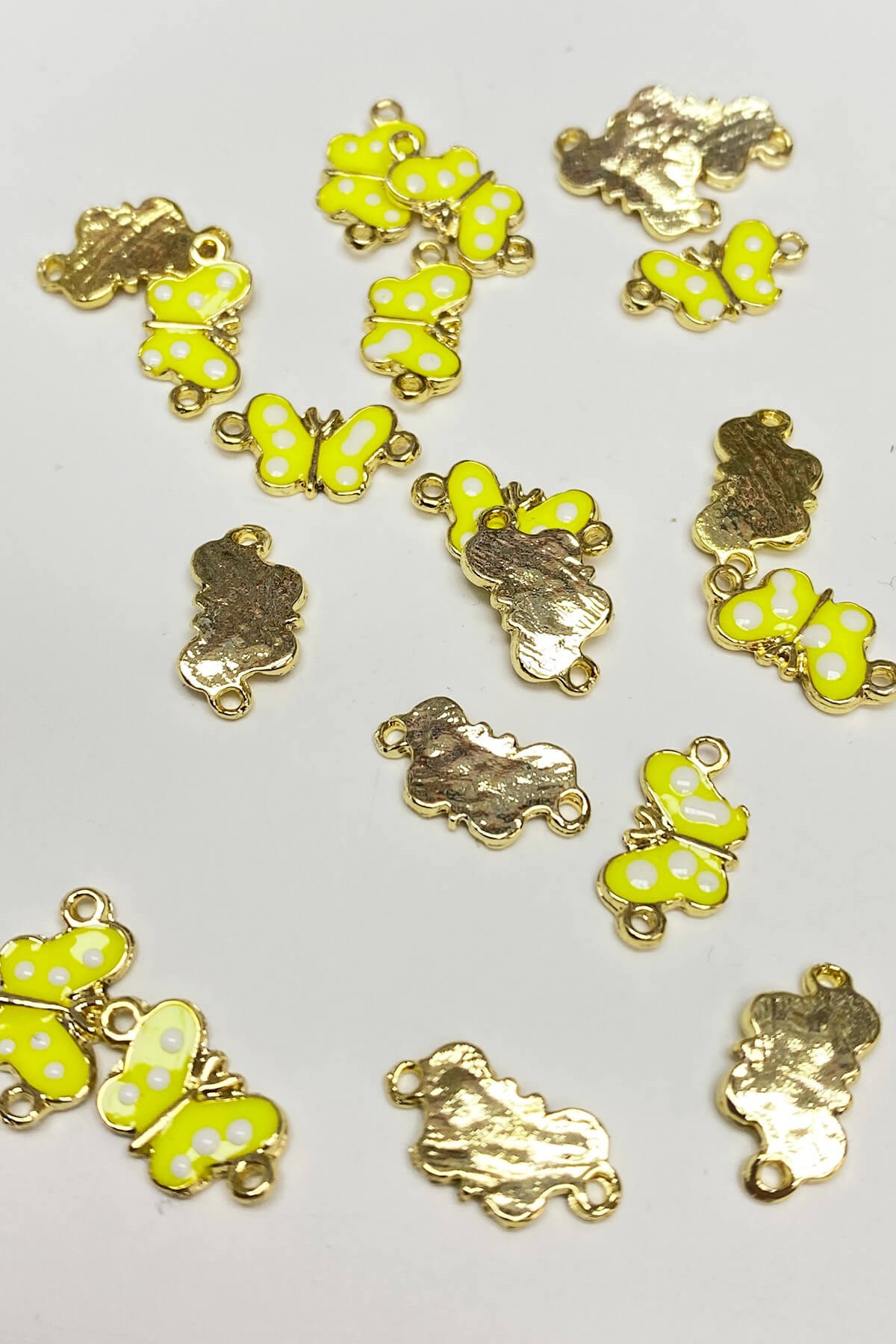 Yellow Double-Sided Butterfly Model Bracelet Tip 1 Piece