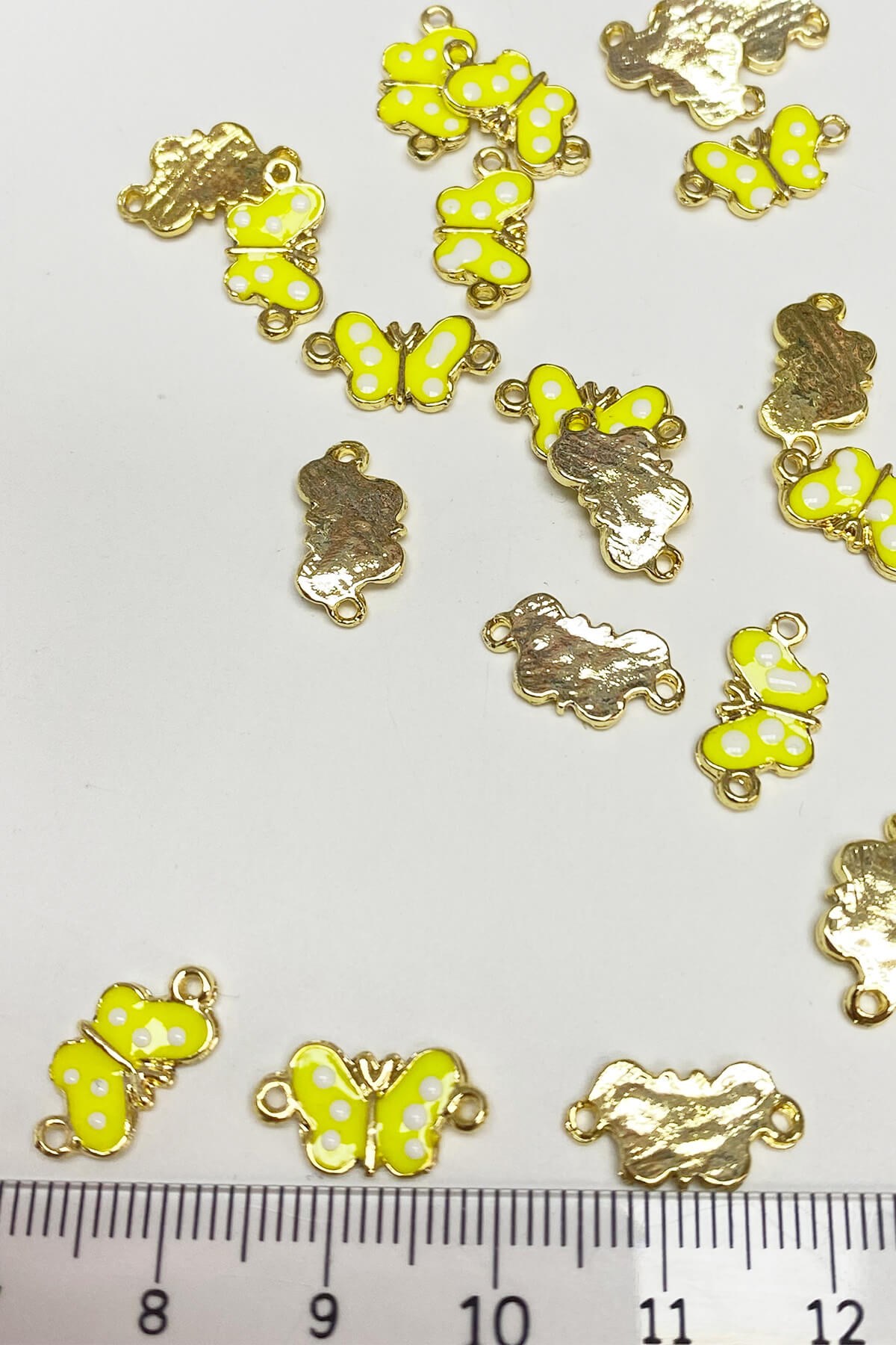 Yellow Double-Sided Butterfly Model Bracelet Tip 1 Piece