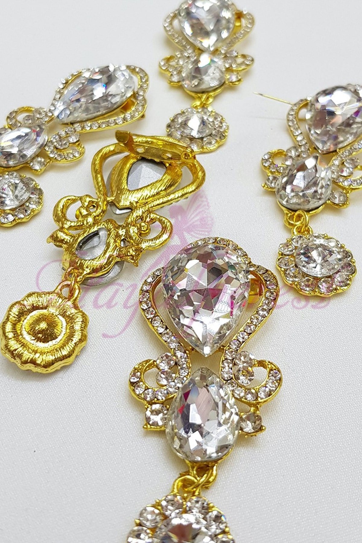 Yellow Drop Crystal Stone Brooch