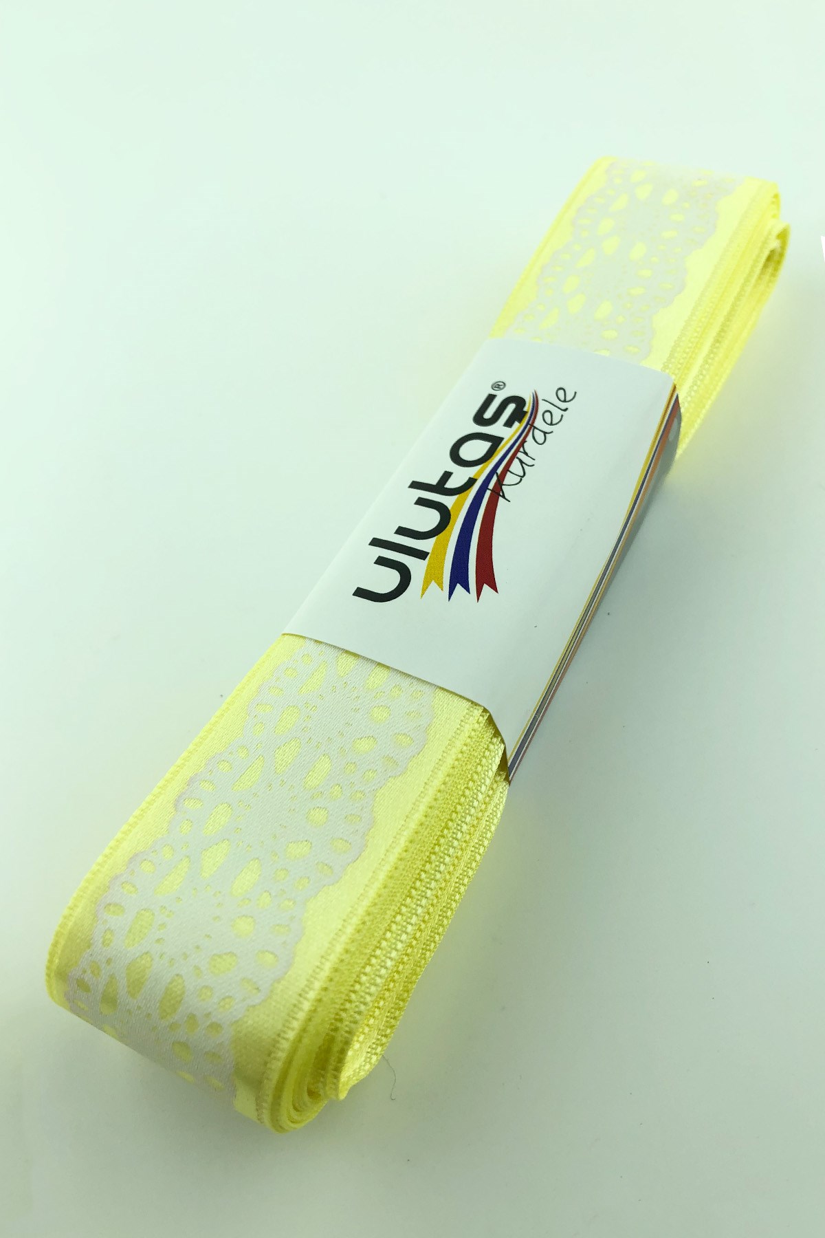 Sarı Desenli Saten Kurdele 2,5 cm