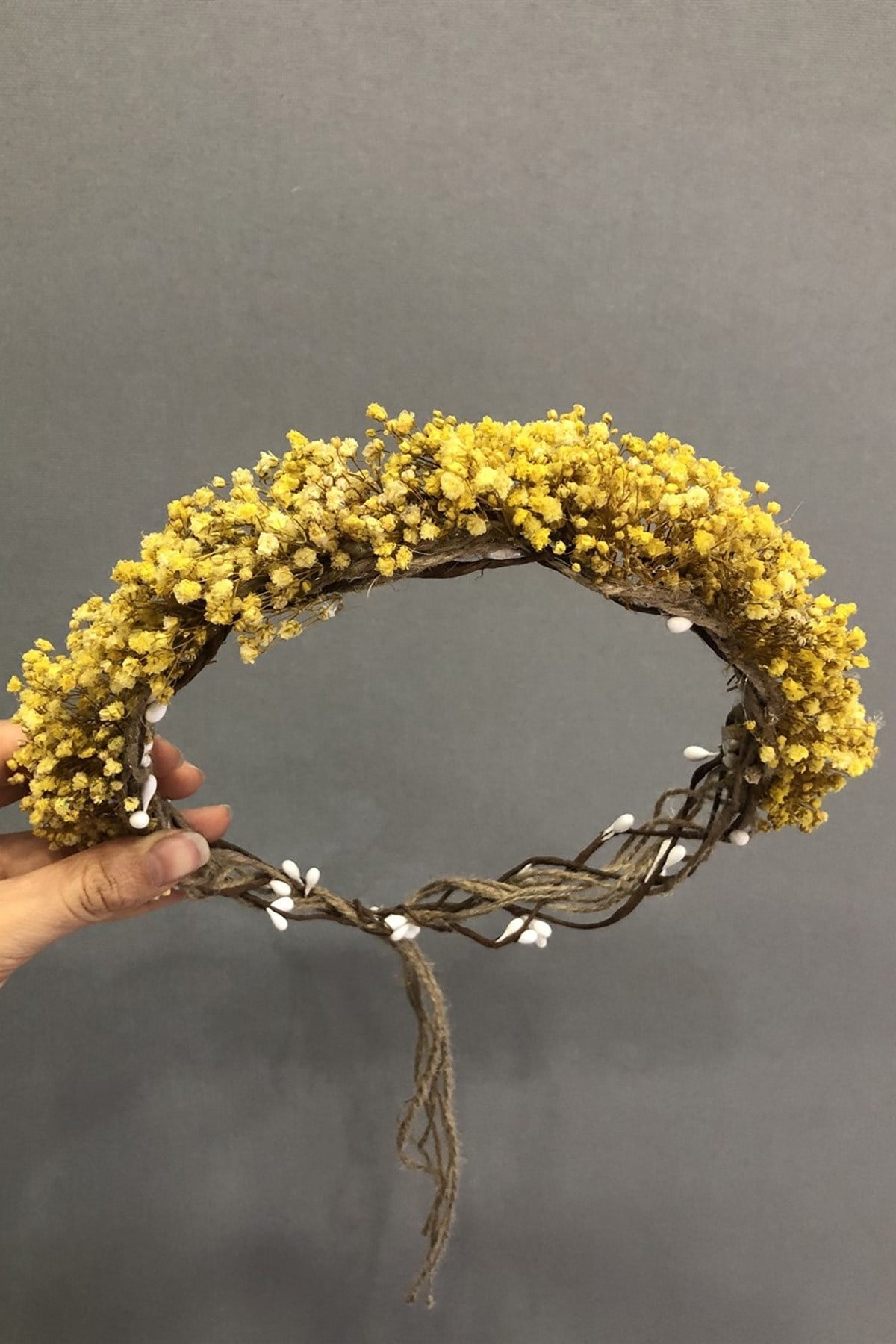 Yellow Dried Flower Crown