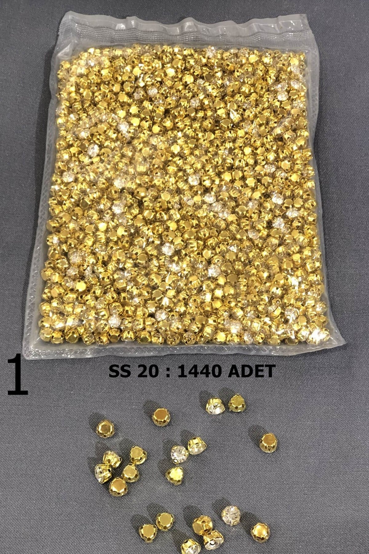 Sarı Metal Kasalı Dikme Beyoğlu Taşı (1 paket )