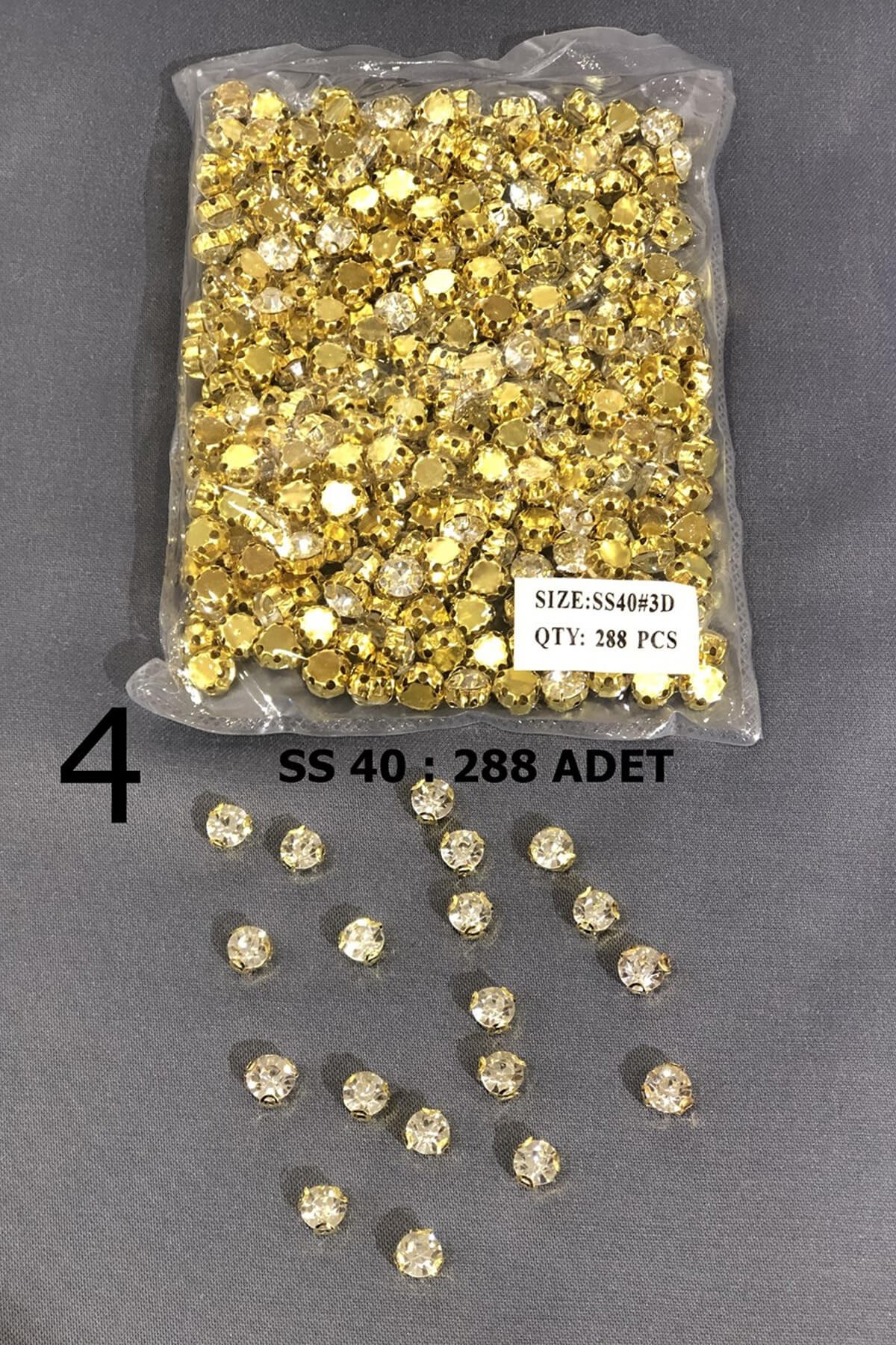 Sarı Metal Kasalı Dikme Beyoğlu Taşı (1 paket )