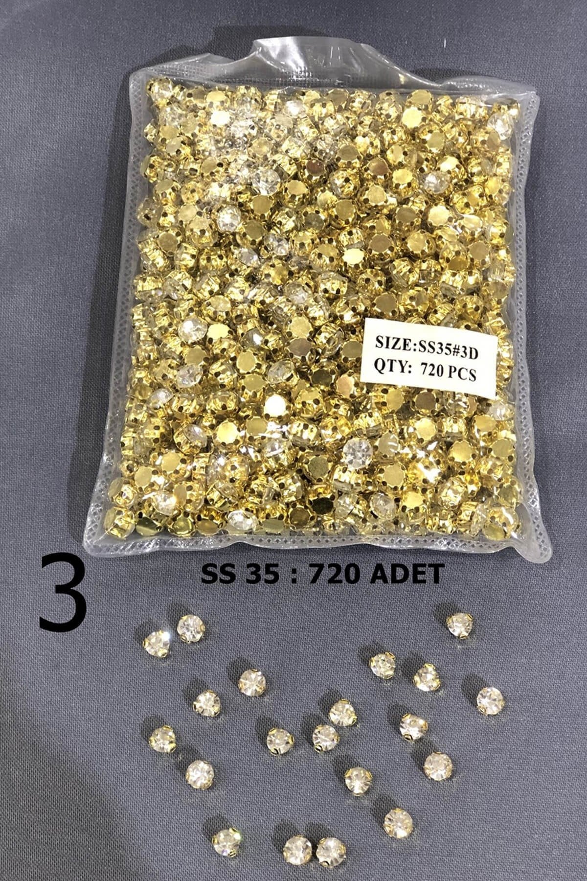 Sarı Metal Kasalı Dikme Beyoğlu Taşı (1 paket )