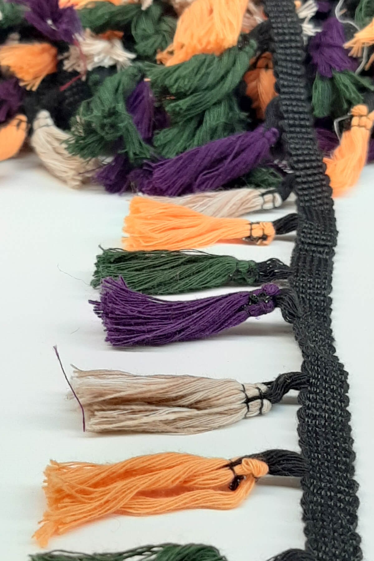 Yellow Purple Green Cotton Fringe Tassel