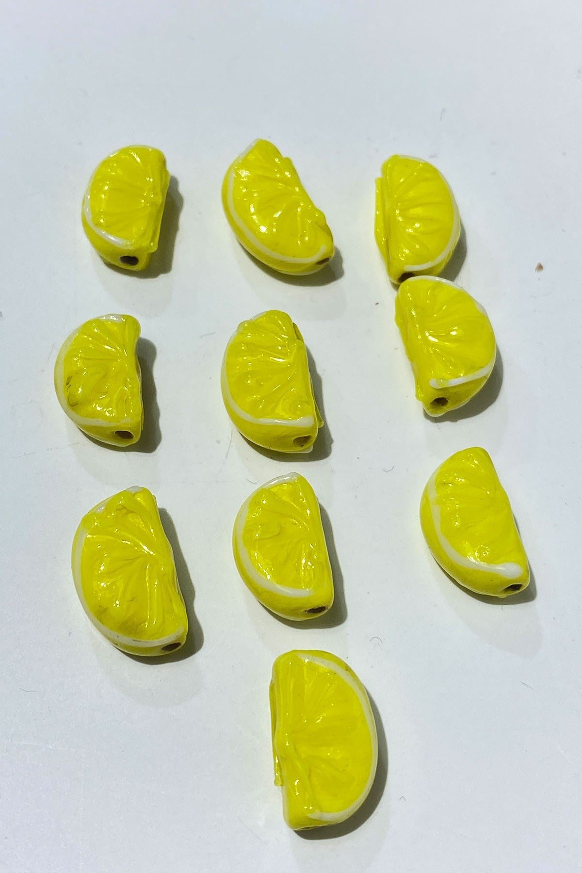 Sarı Murano El Yapımı Cam Boncuk Limon 1 Adet