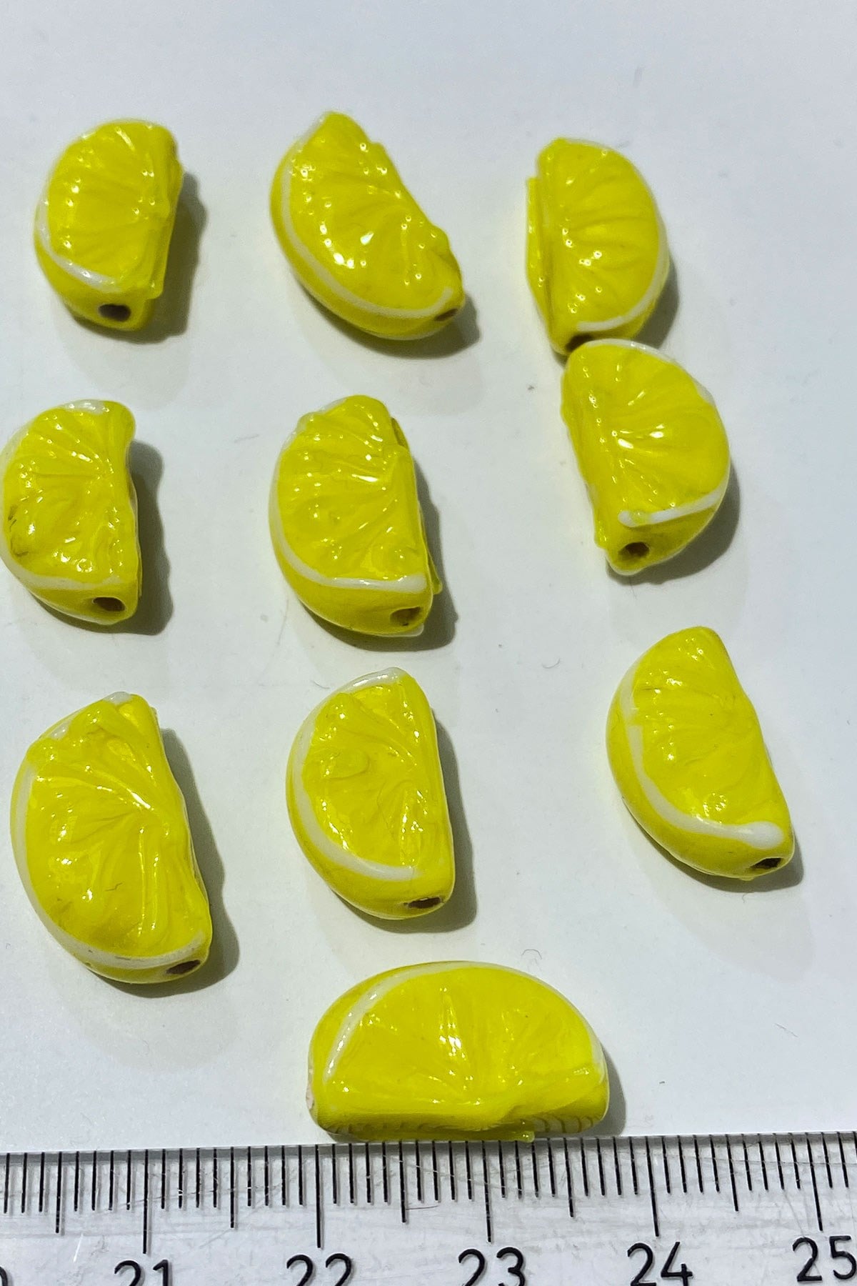 Sarı Murano El Yapımı Cam Boncuk Limon 1 Adet