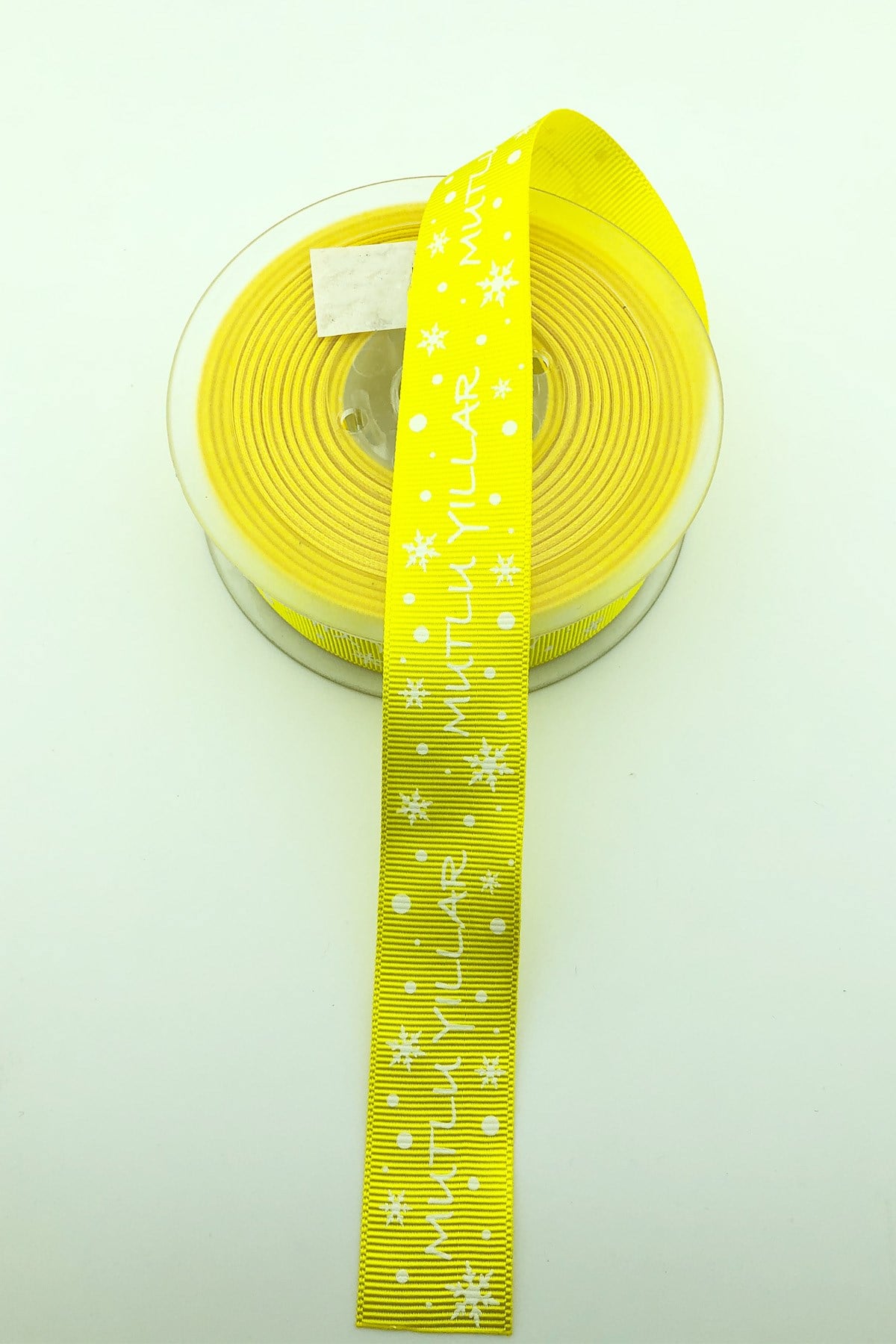 Yellow Happy Birthday Printed Grosgrain Christmas Ribbon 1 Mt