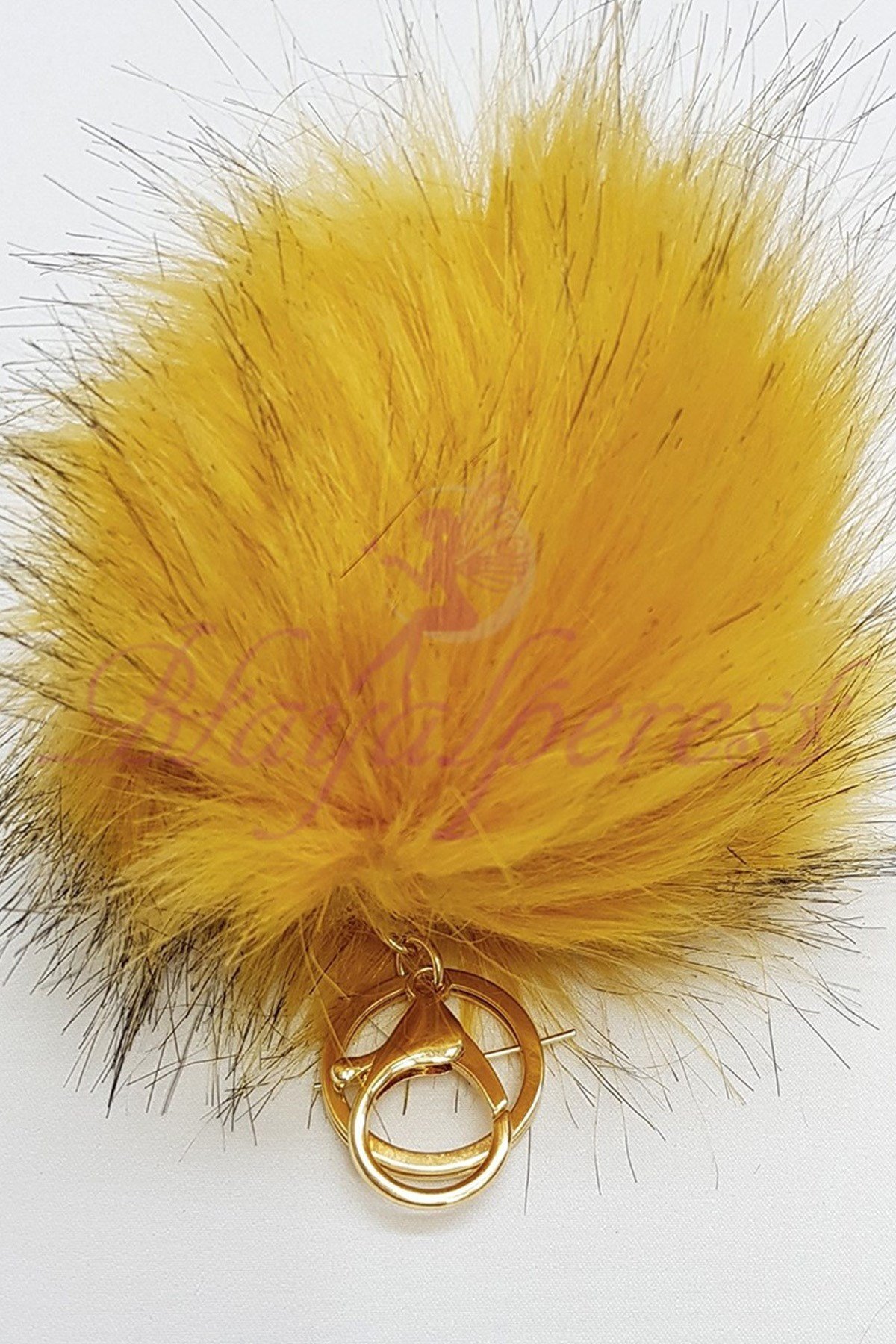 Sarı Ponpon Tüylü Anahtarlık