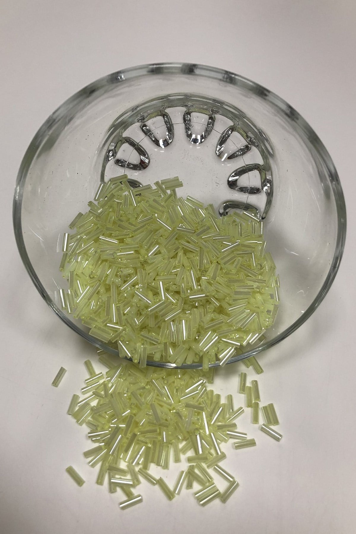 Yellowish Green Tubular Beads 5 mm