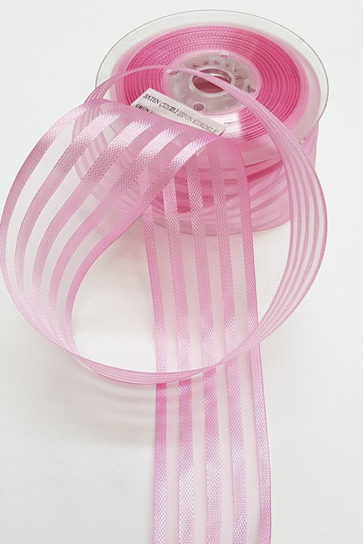 Saten Çizgili Şifon Kurdele  4Cm