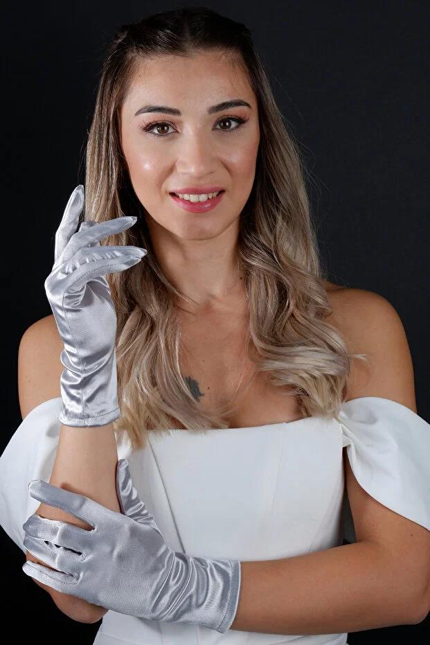 Satin Short 21 cm Evening Dress Gloves Wedding Party Prom Costume Accessory