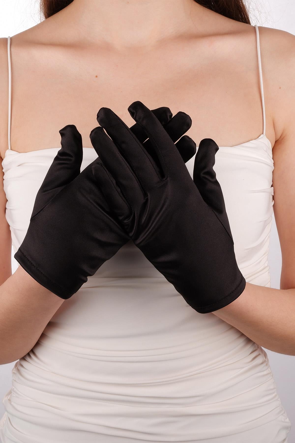 Satin Lycra Bridal Gloves 21 Cm Dance & Opera Gloves