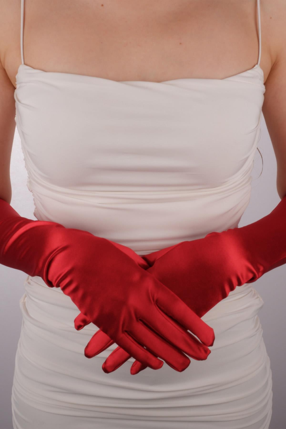 Satin Lycra Bridal Gloves 47 Cm Dance & Opera Costume Gloves