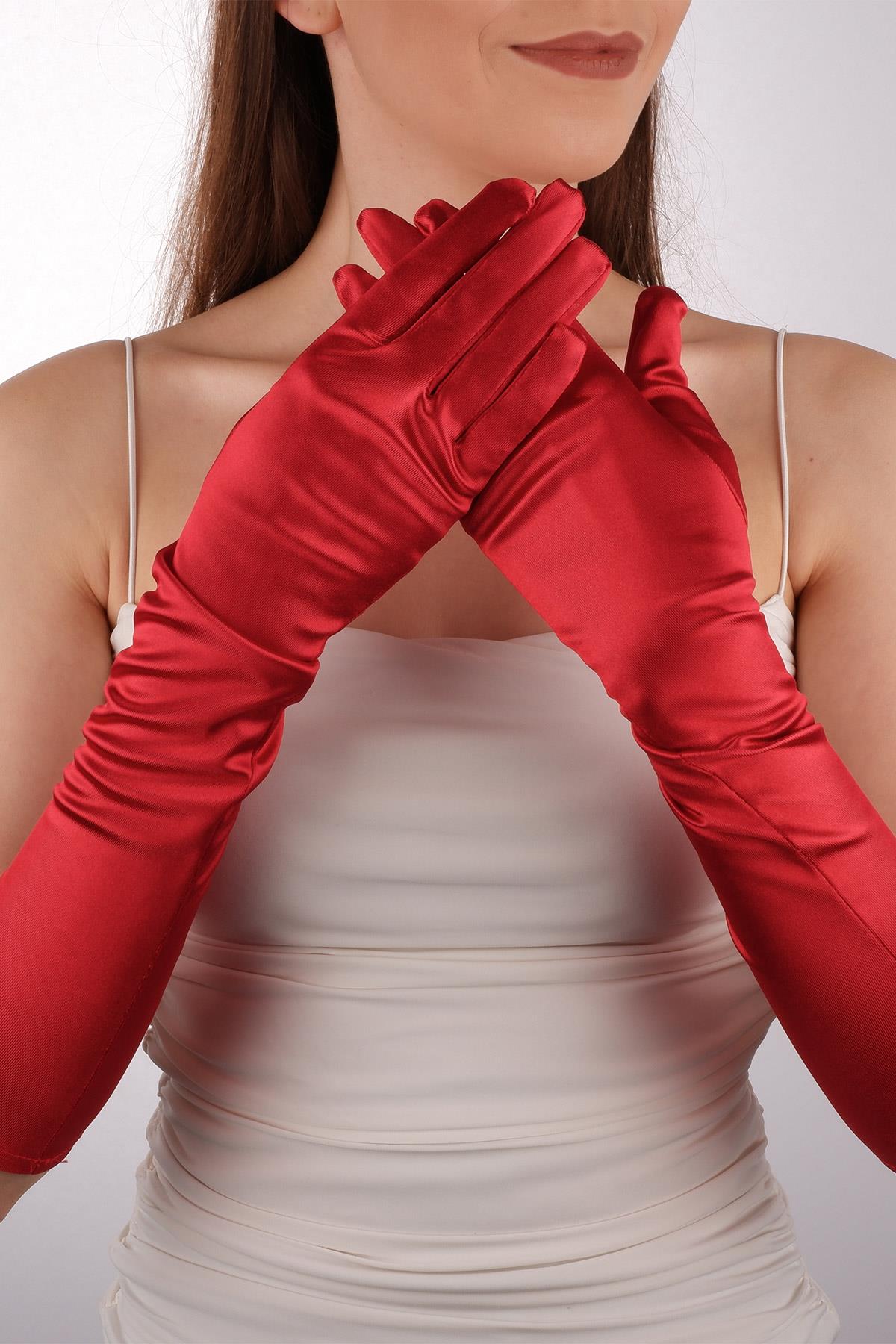 Satin Lycra Bridal Gloves 47 Cm Dance & Opera Costume Gloves