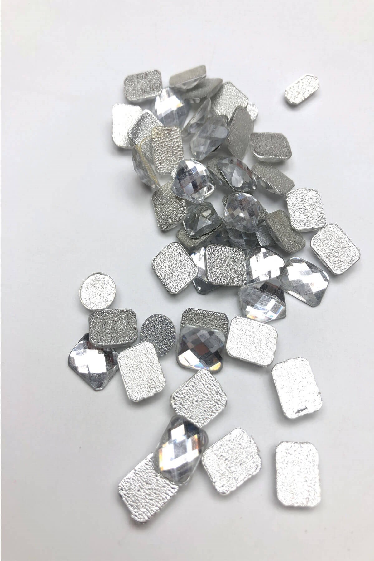 Transparent Rectangle Iron-on Glass Stone Beads 25 gr