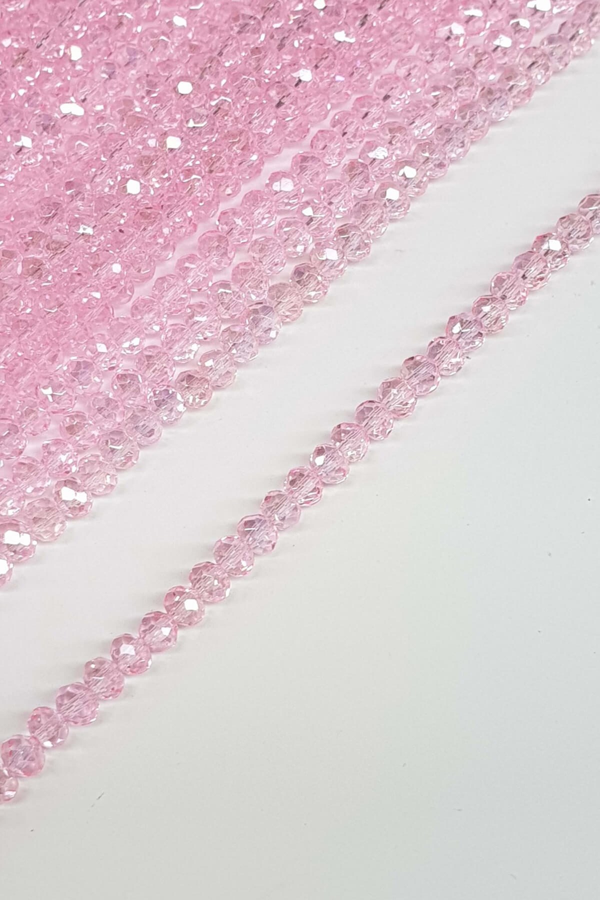 Şeffaf Açık Pembe Kristal Boncuk 4 Mm