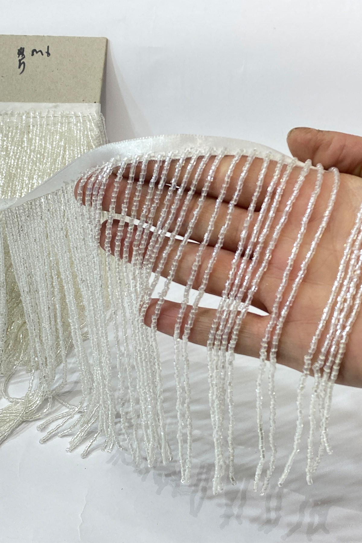 15 cm Fringe Tassel with Transparent White Beads