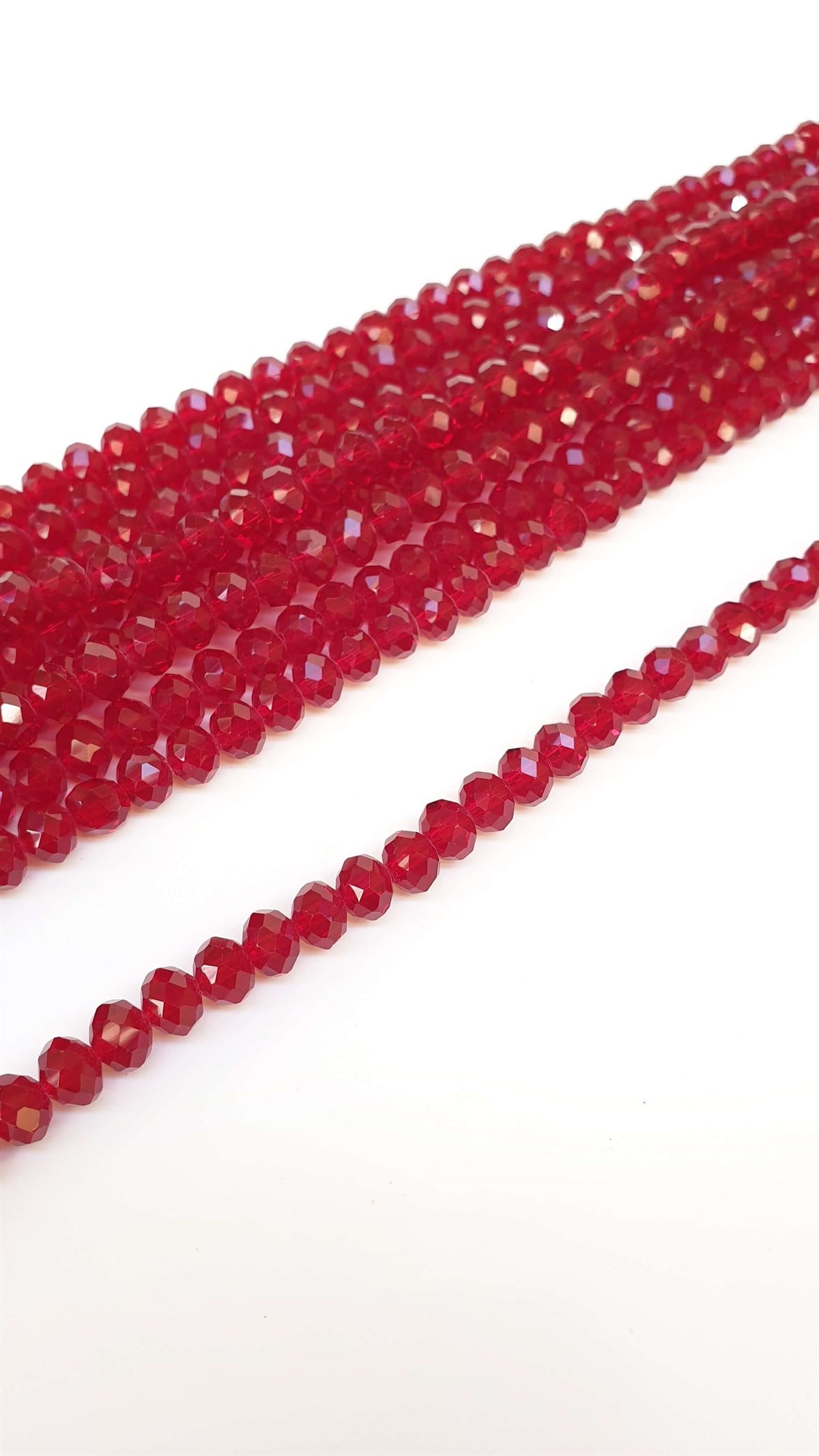 Şeffaf Bordo Kristal Boncuk 8 mm