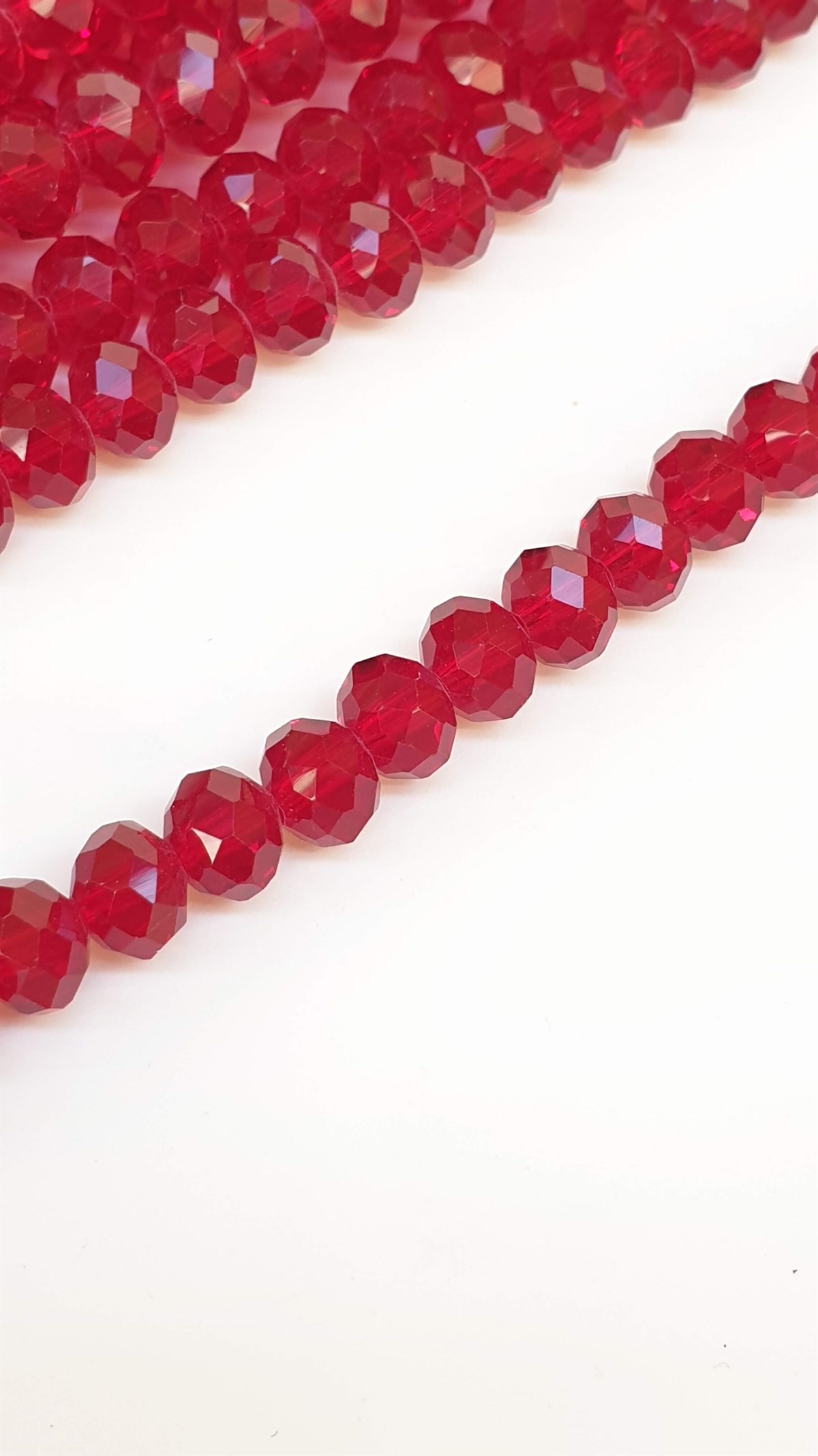 Şeffaf Bordo Kristal Boncuk 8 mm