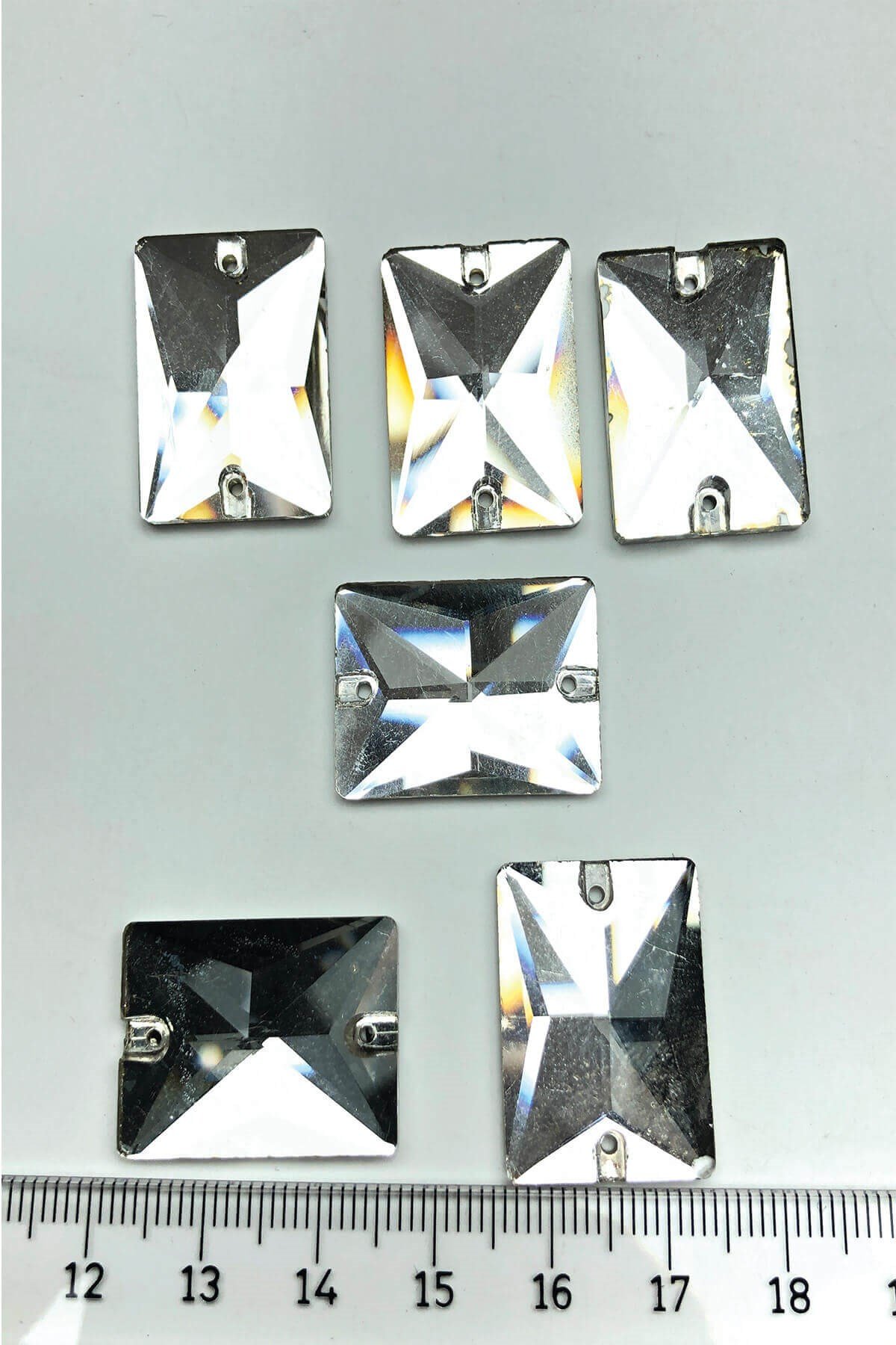 شفاف مستطيل كبير خيط حبات كريستال سواروفسكي 5 قطع