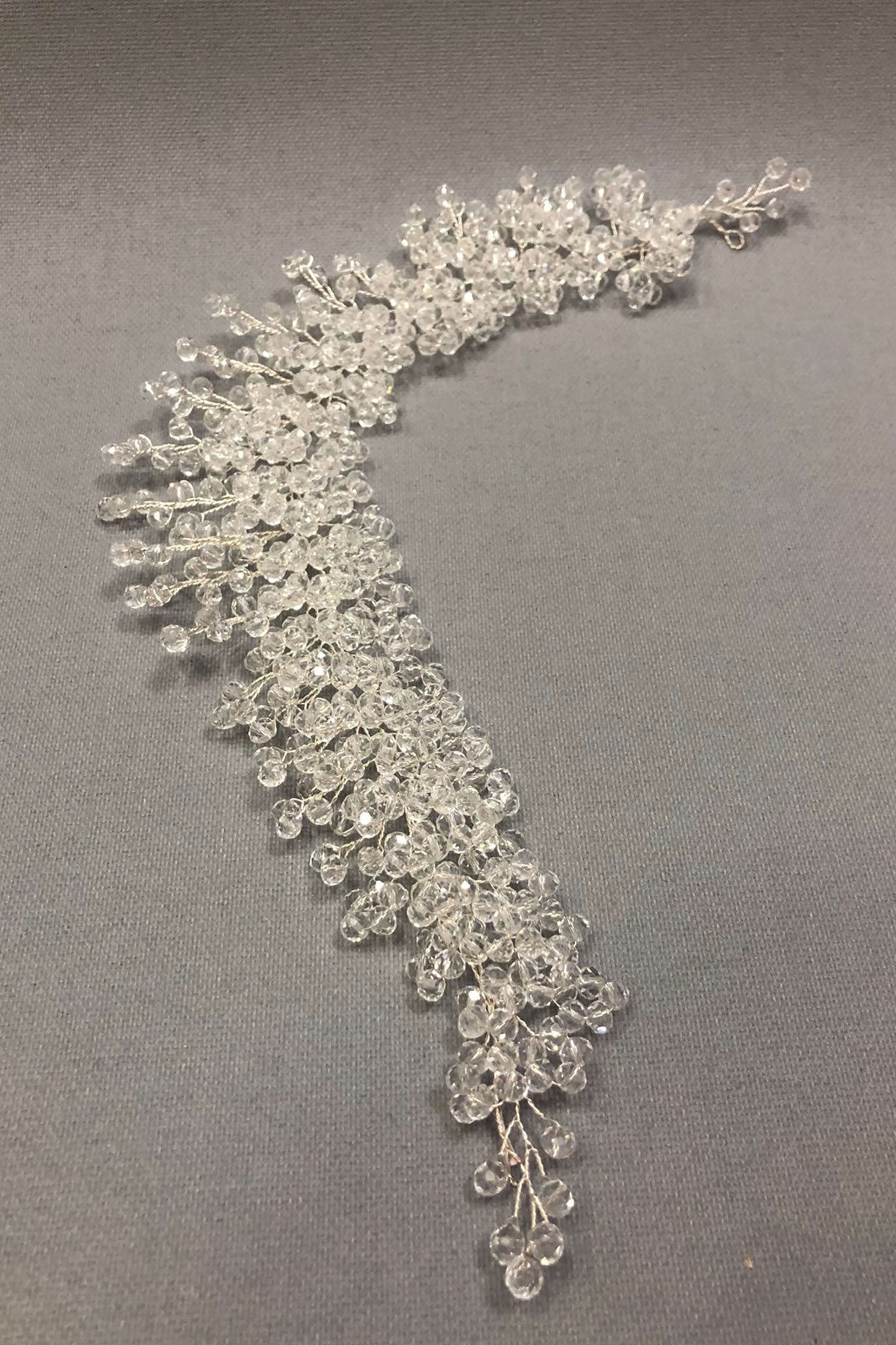 Transparent Crystal Beaded Hair and Turban Accessory