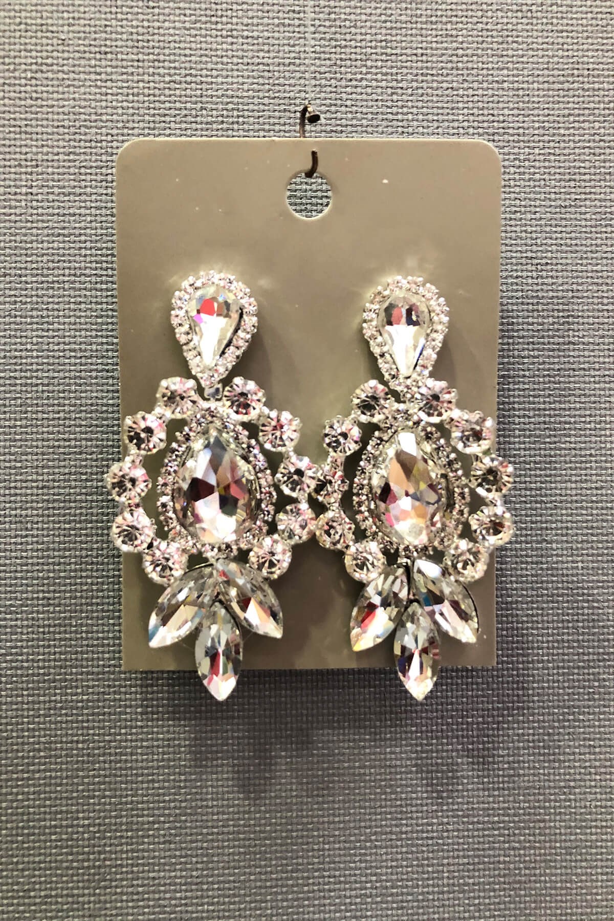 Transparent Crystal Stone Oval Earrings