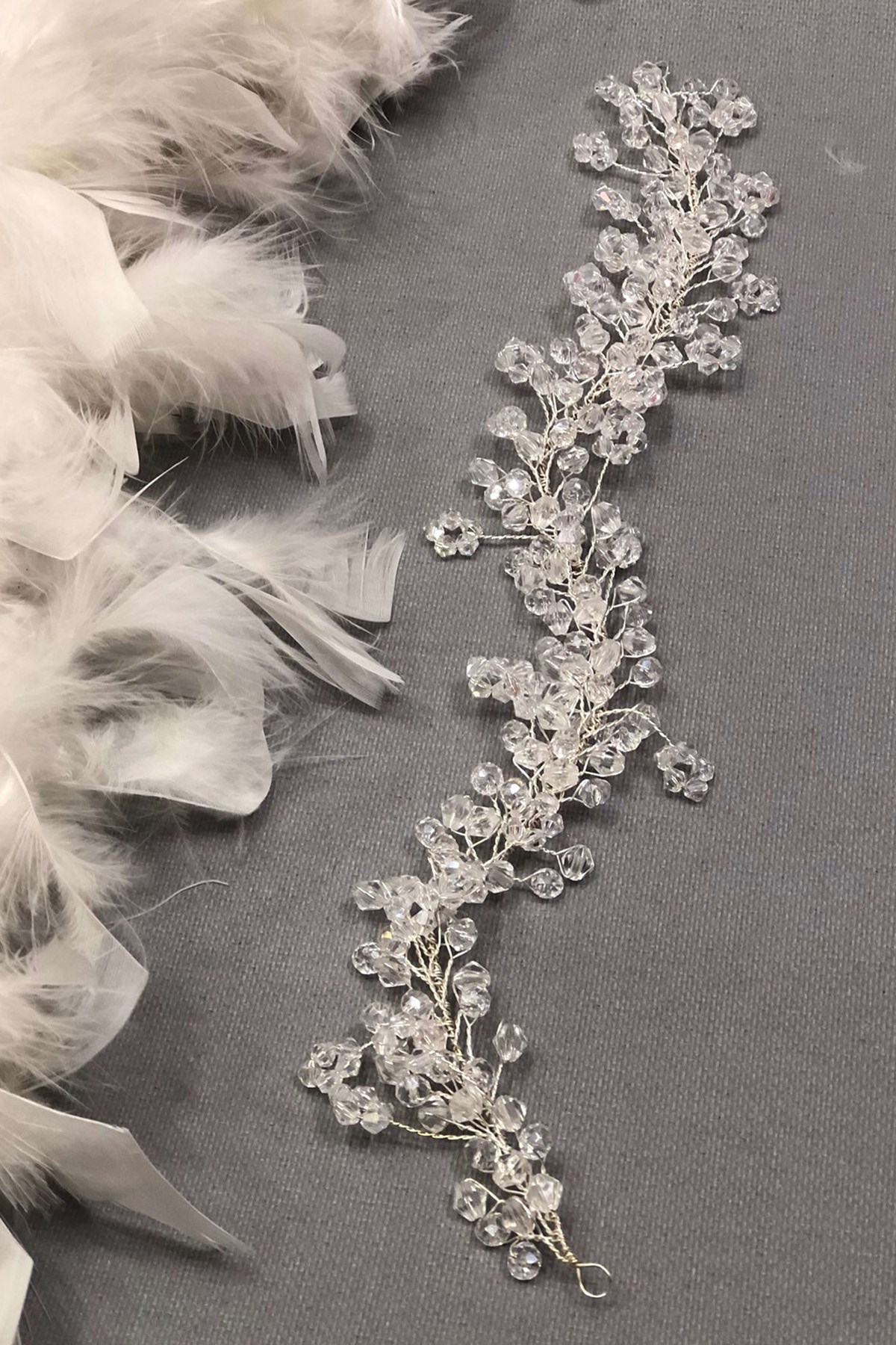 Şeffaf Kristalli Saç ve Türban Aksesuarı