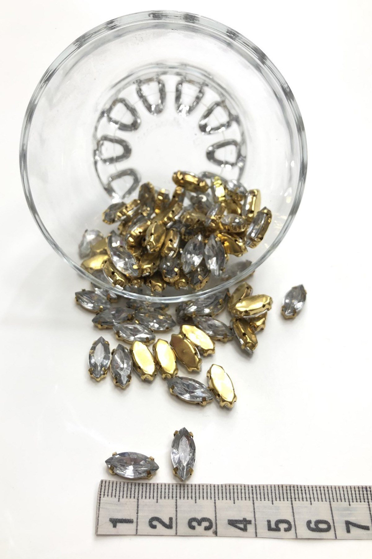 Şeffaf Mekik Gold Kasalı Dikme Taş 10 adet