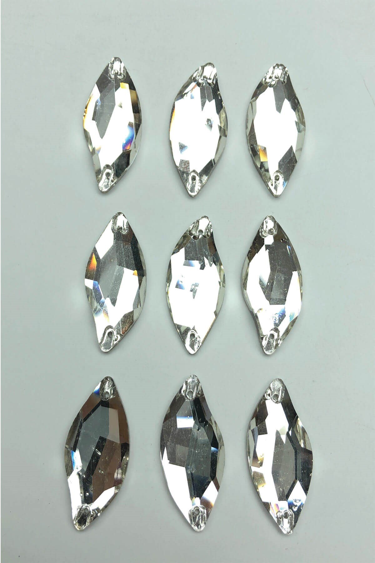 Transparent Shiny Shuttle Sewing Crystal Sworovski Beads 5 Pcs