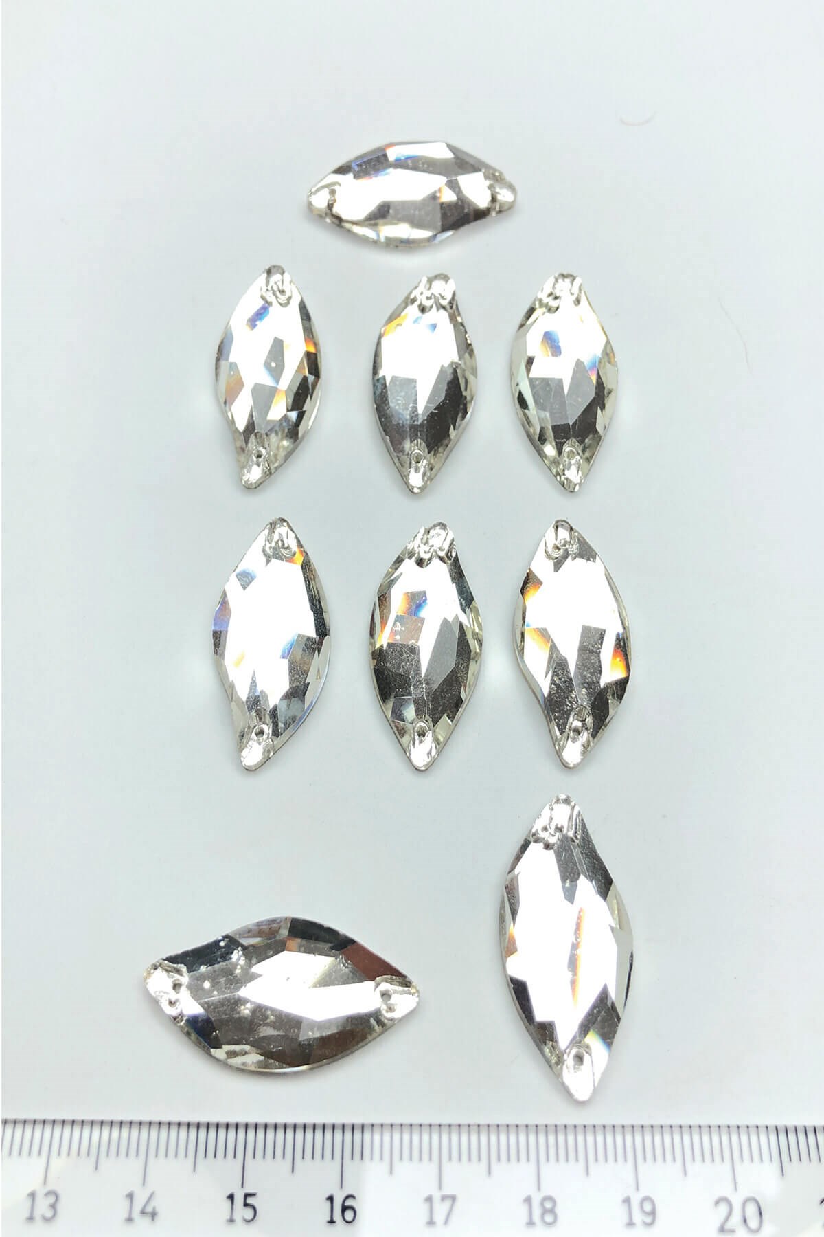 Transparent Shiny Shuttle Sewing Crystal Sworovski Beads 5 Pcs