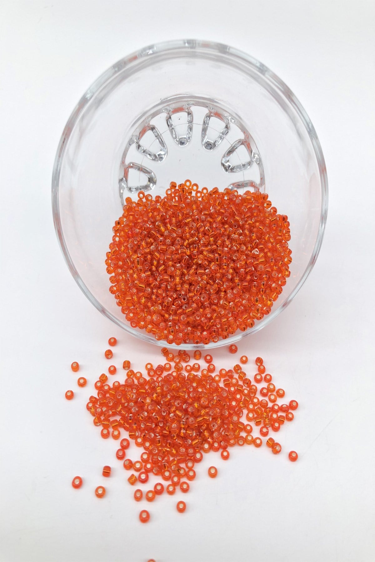 Transparent Orange Sand Beads 3 mm